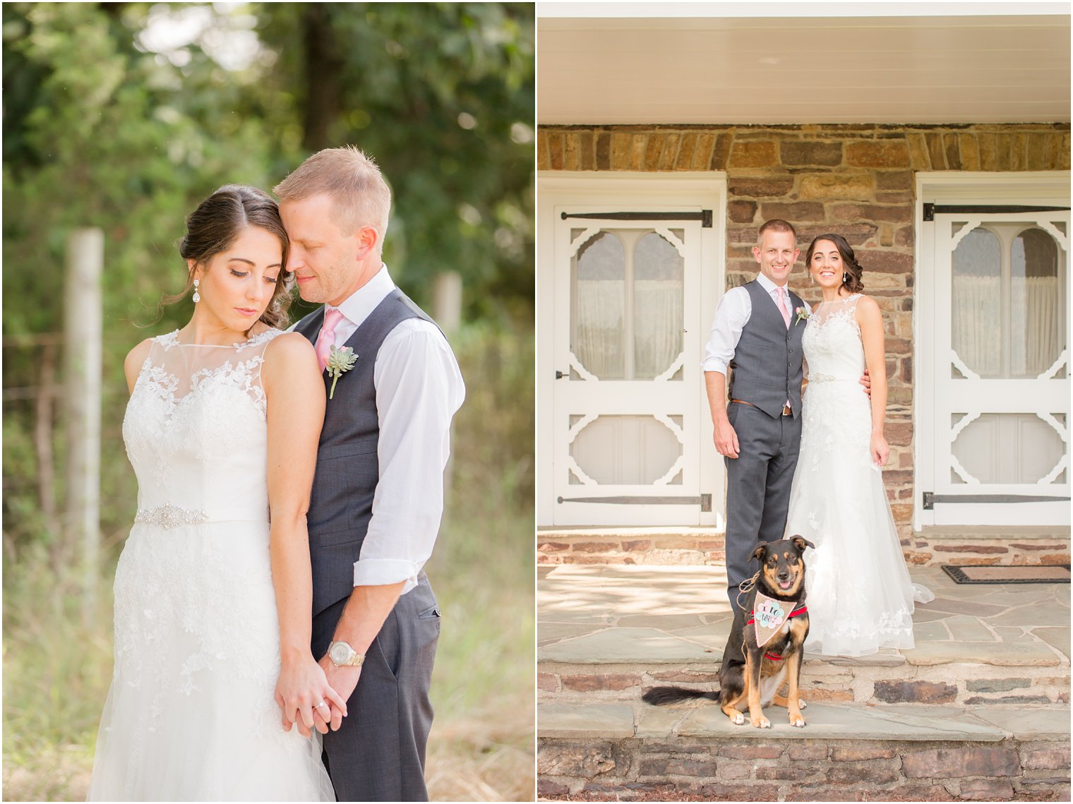 Romantic photos of bride and groom at Stone Rows Farm wedding