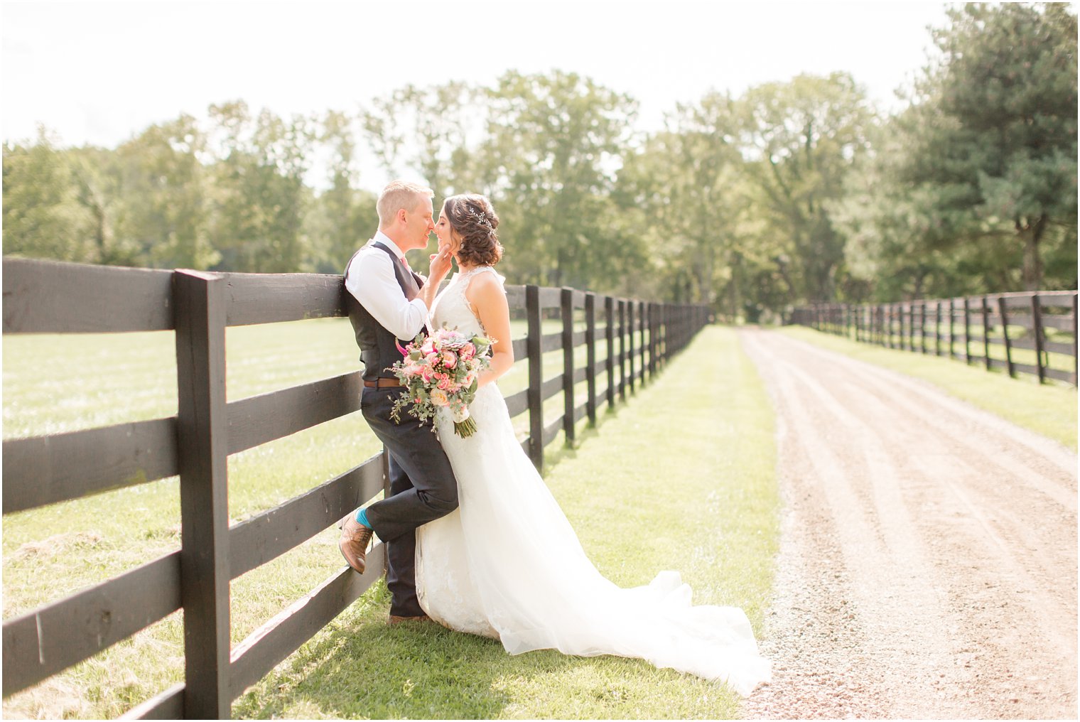 Romantic bride and groom photo