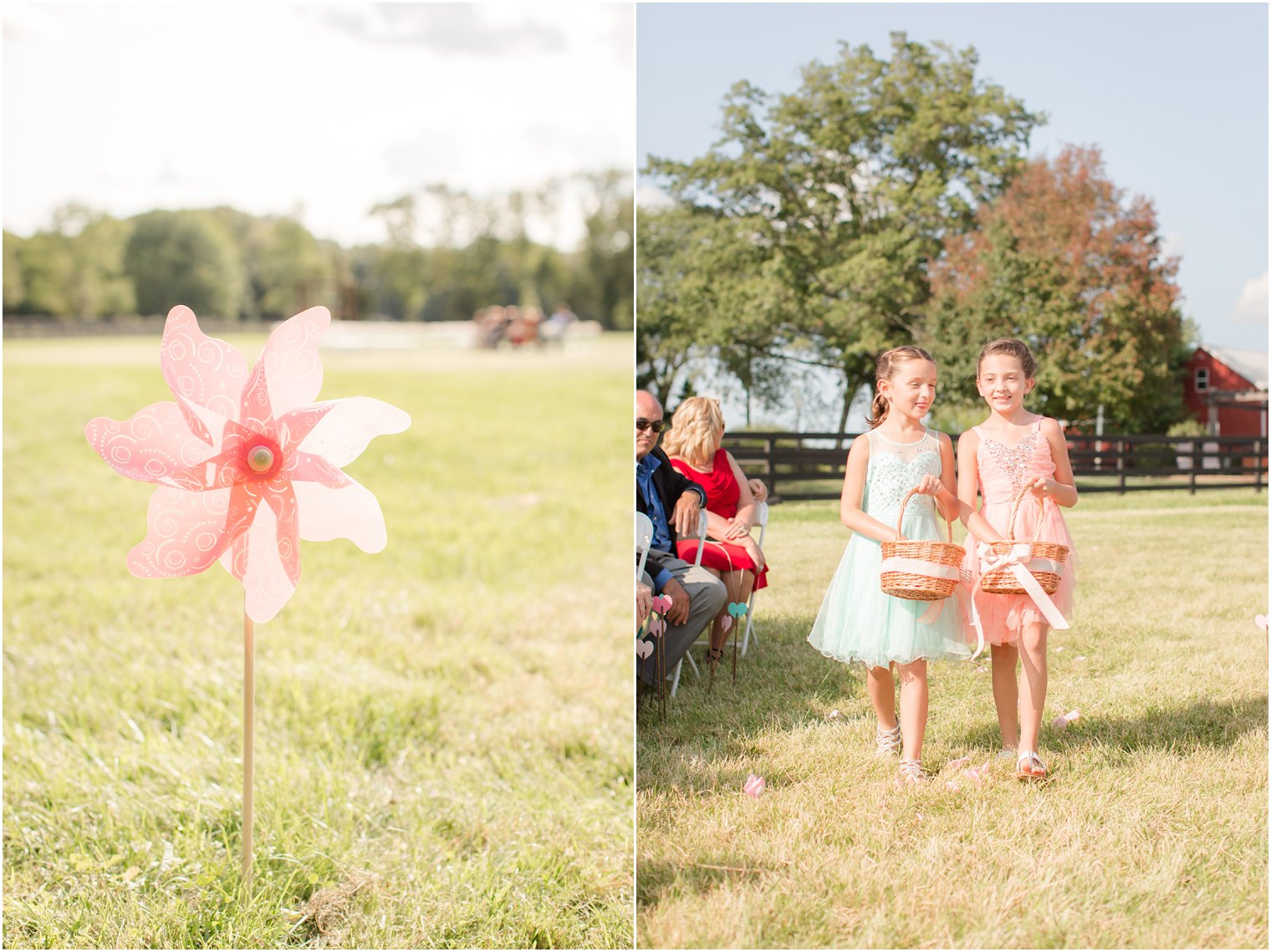 Flower girl dress ideas in peach and mint