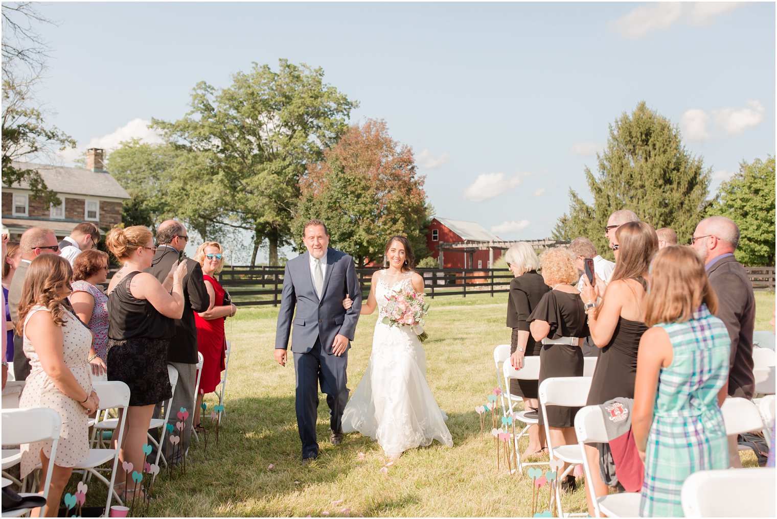 Wedding processional at NJ Farm Wedding