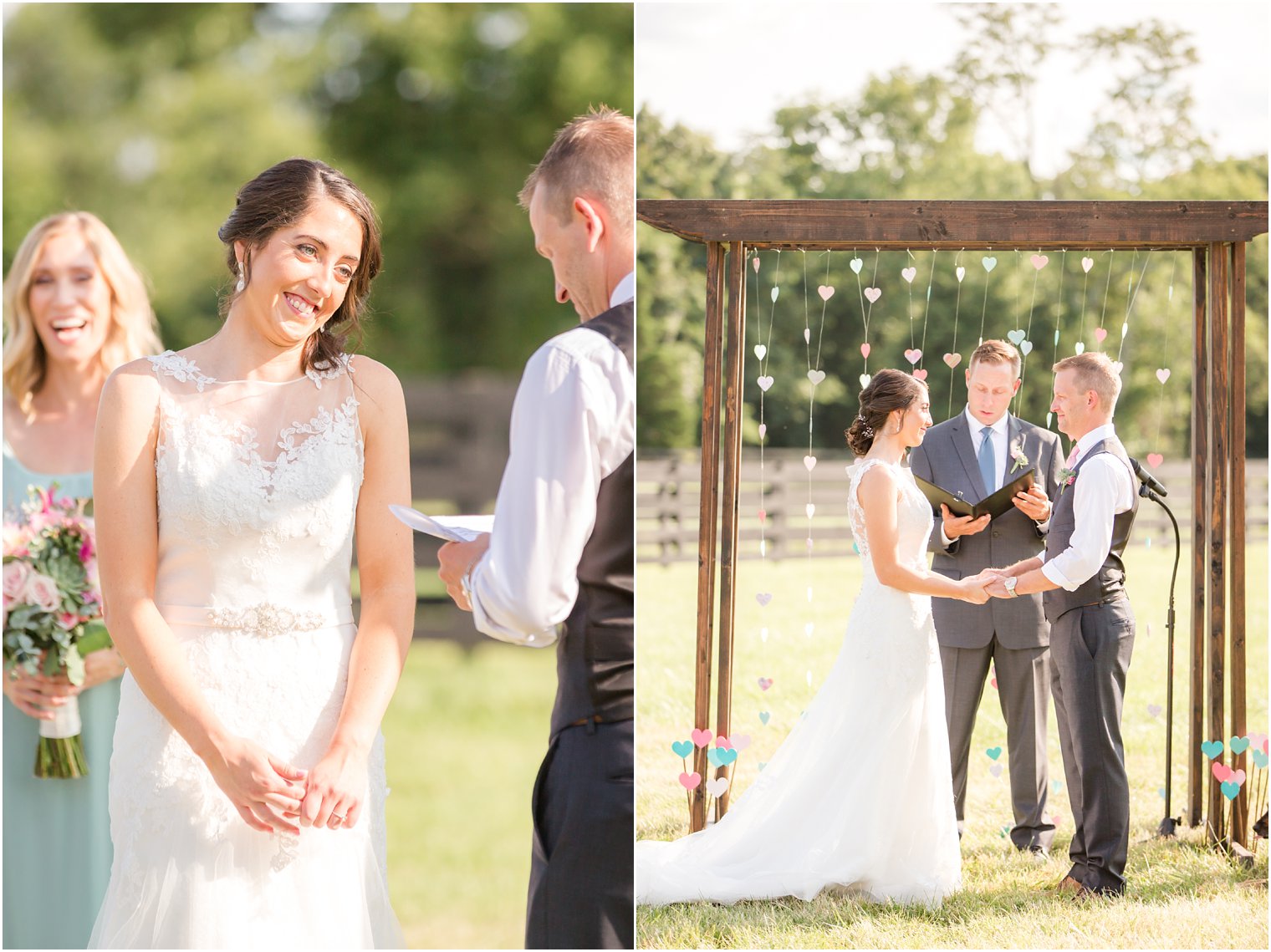 Wedding ceremony photos at Stone Rows Farm
