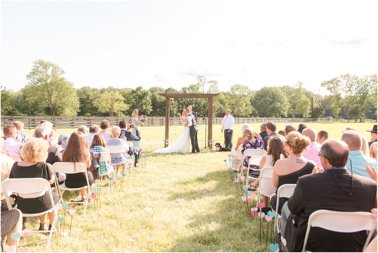 Wedding ceremony at Stone Rows Farm in Stockton NJ