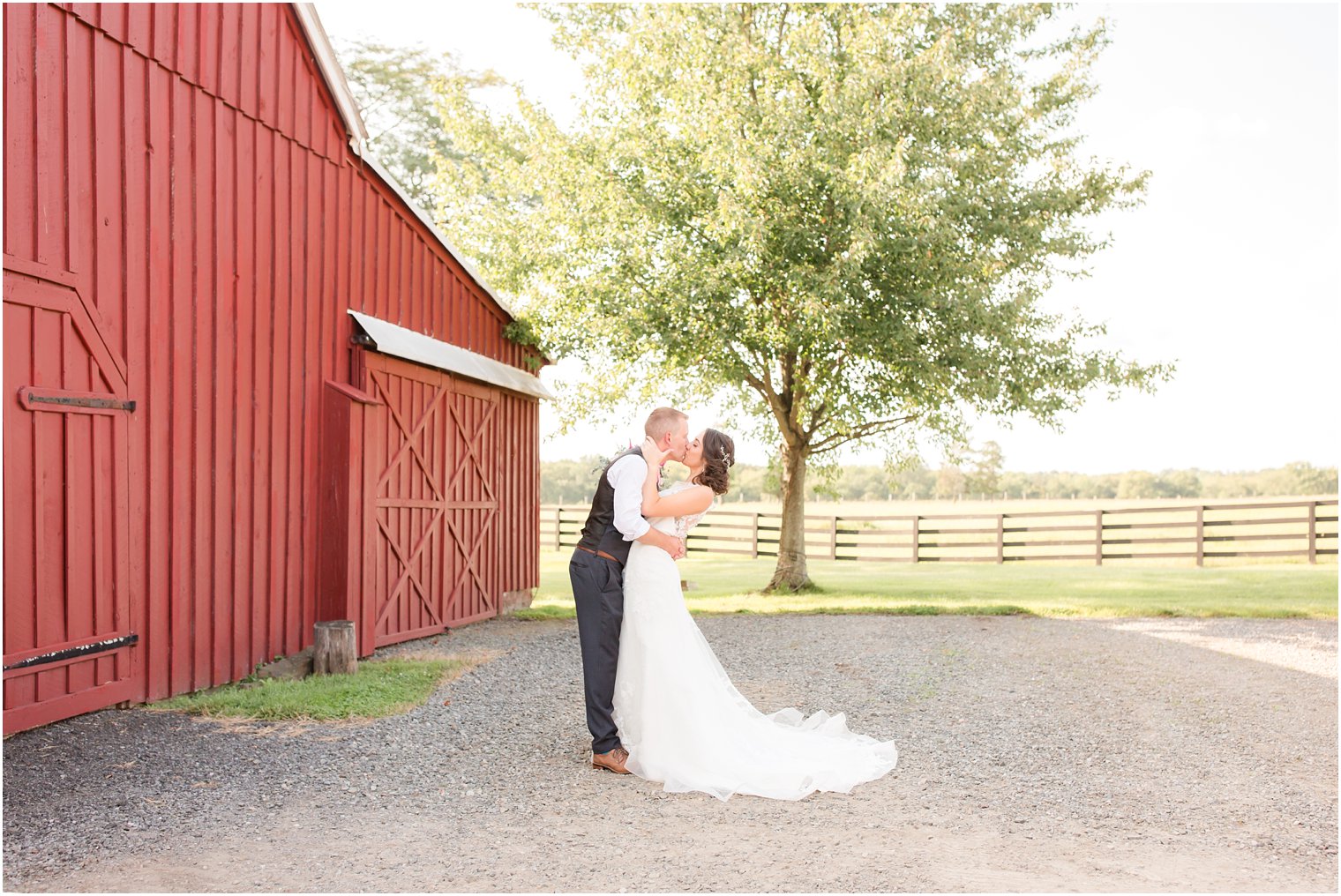 Romantic photo of bride and groom by NJ Wedding Photographers