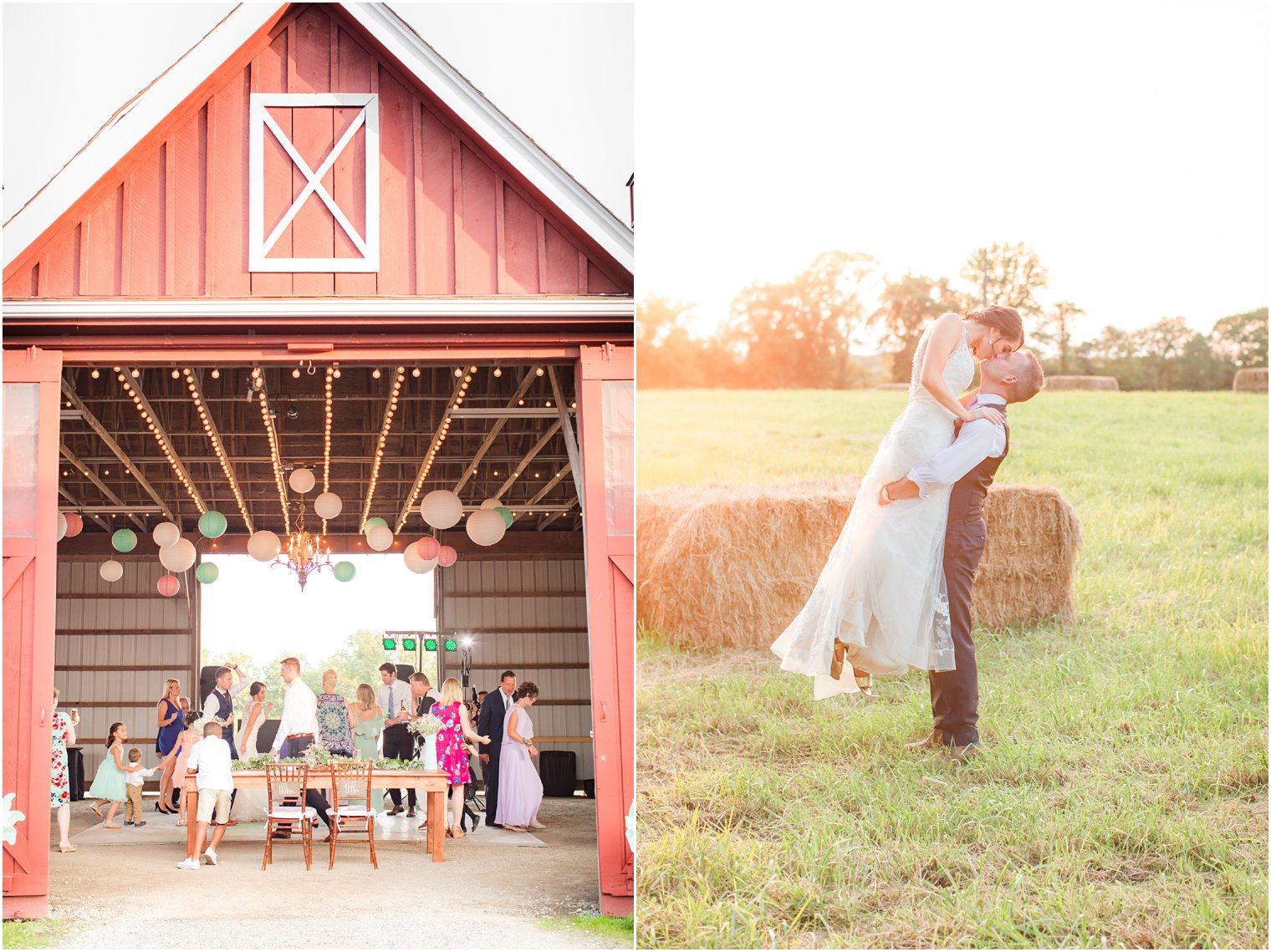 Stone Rows Farm Wedding Reception Sunset Photos