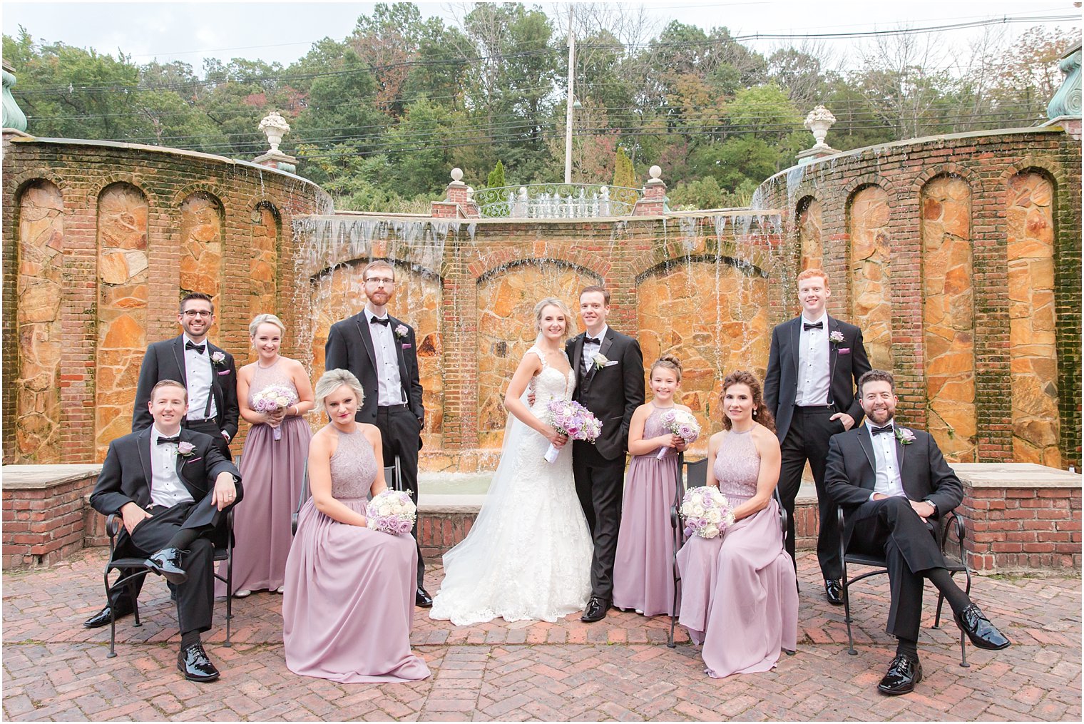 Seated bridal party photo at The Manor | West Orange, NJ