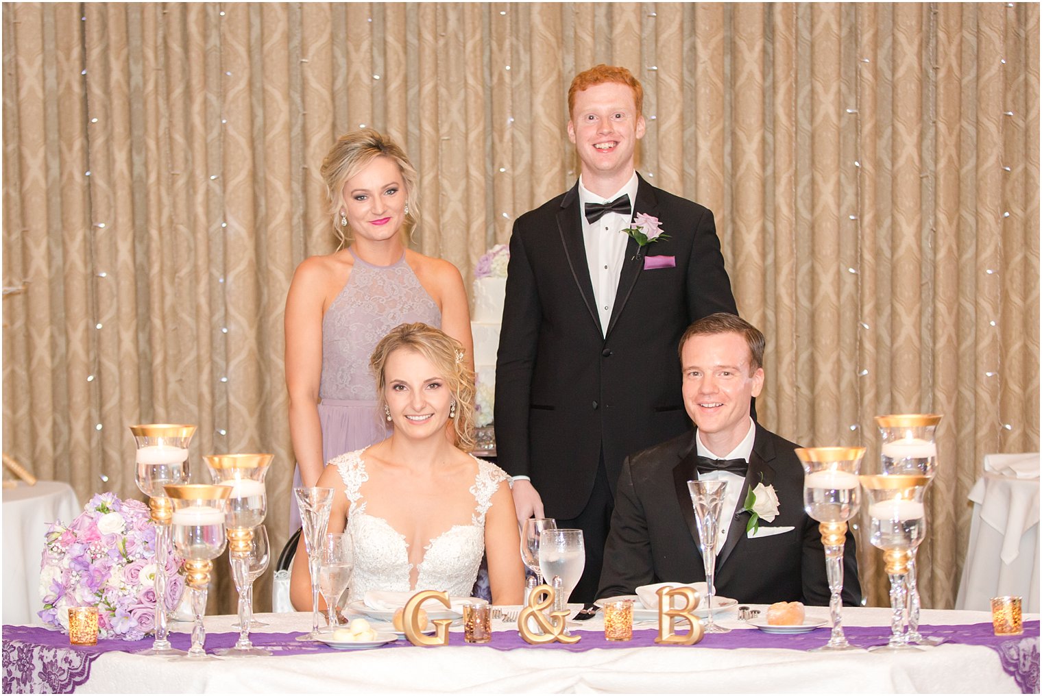 Bride and groom during toasts