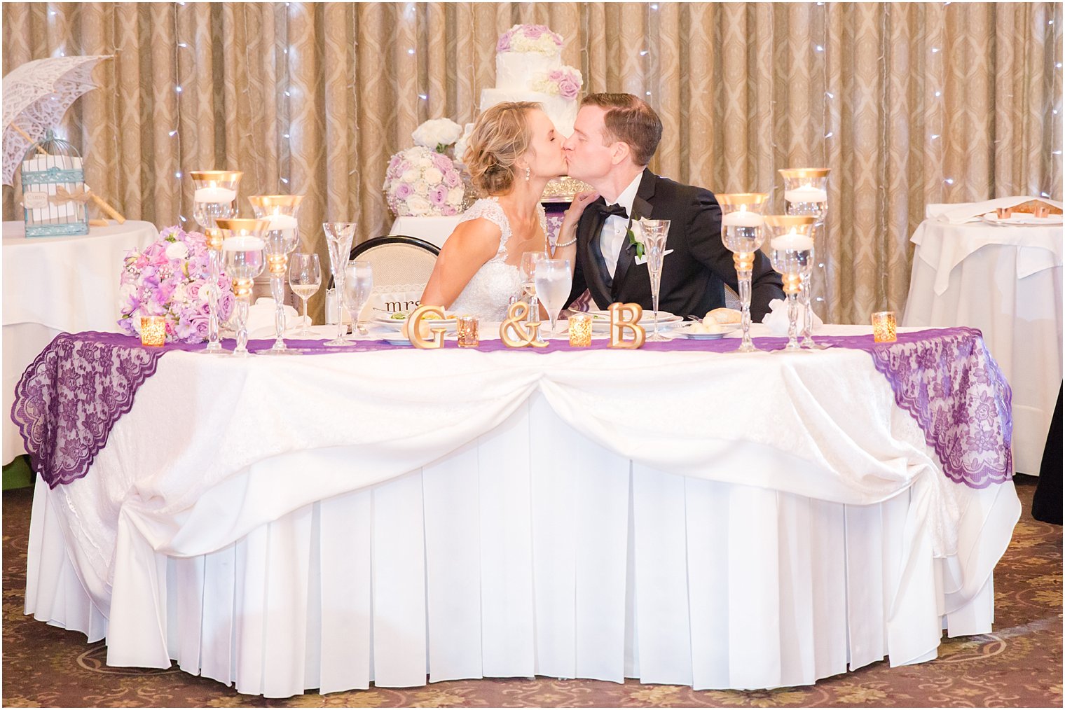 Bride and groom during reception at The Manor