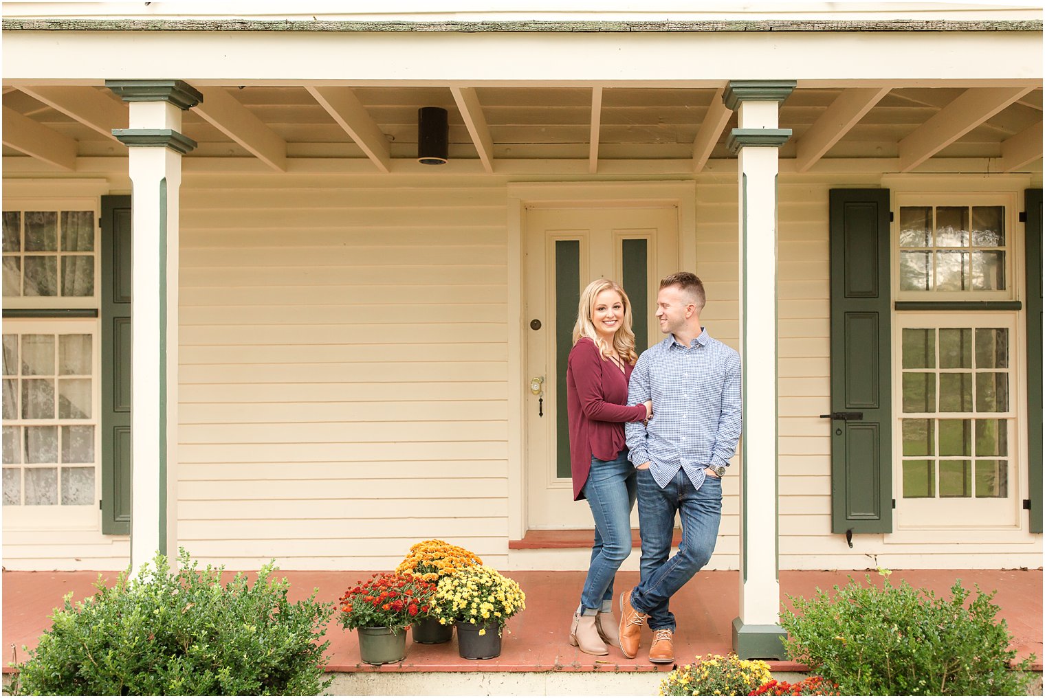 Engagement photo on the front porch