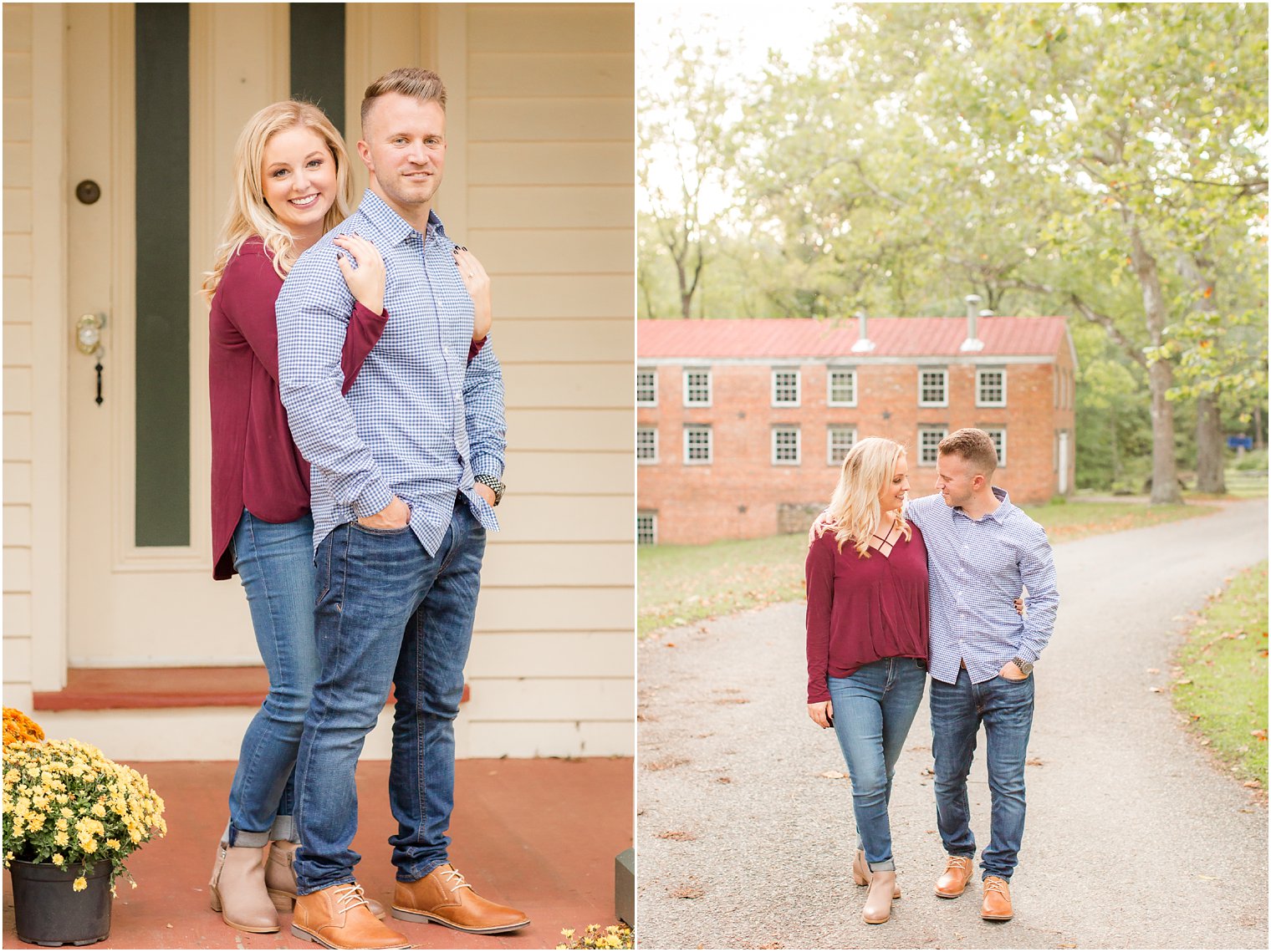 Engagement photos at Allaire State Park in Wall, NJ