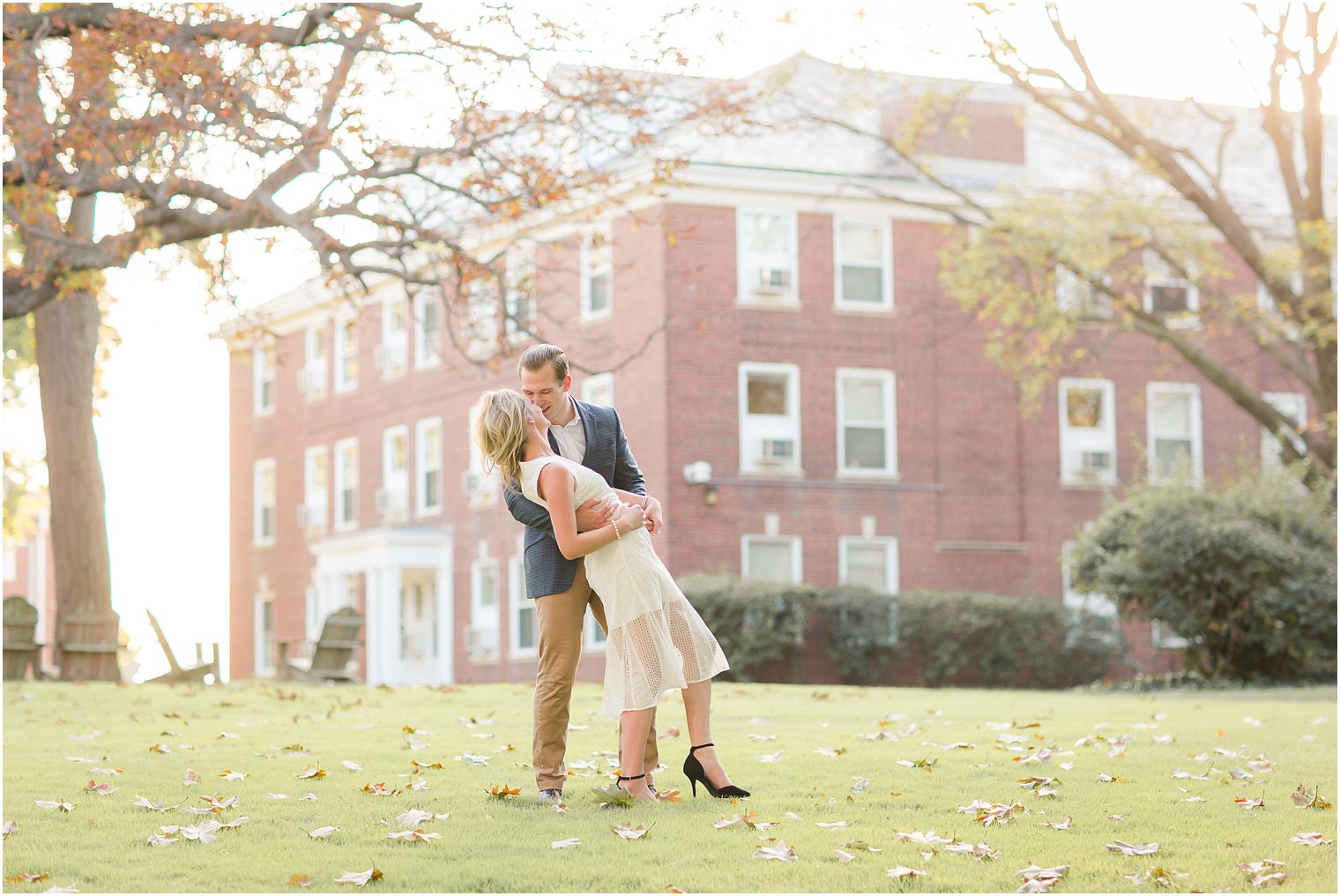 Engagement session at Stevens Institute by Hoboken NJ Engagement Photographer