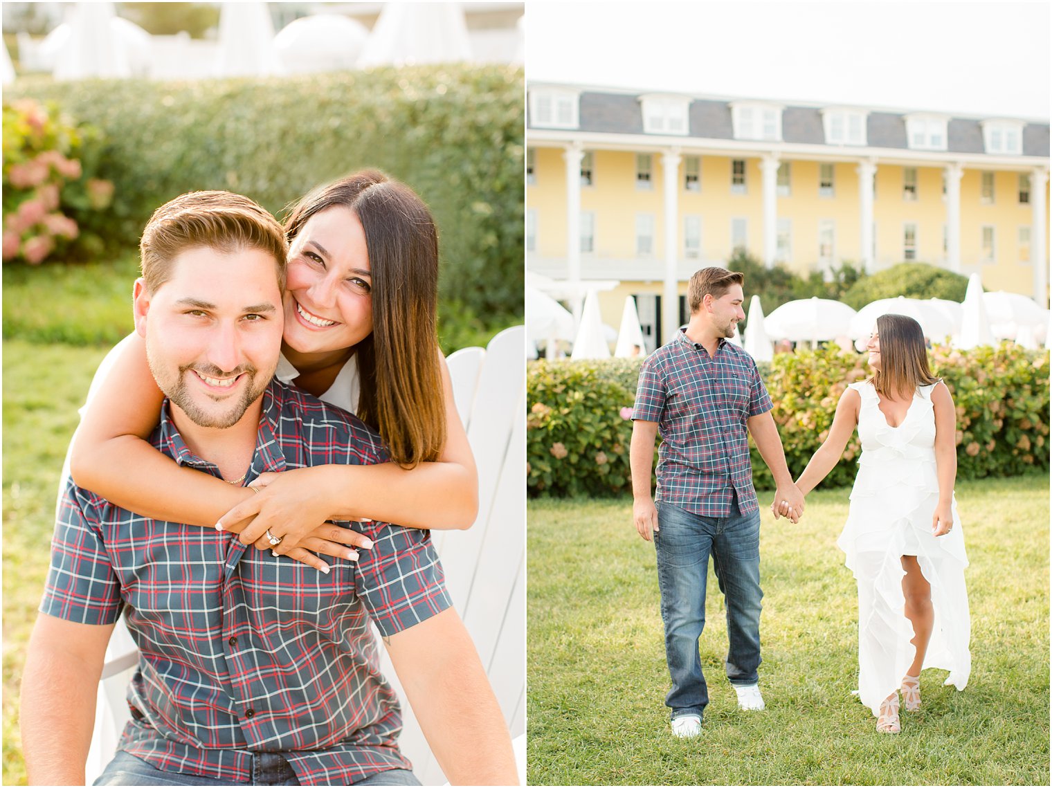 White dress for engagement photos