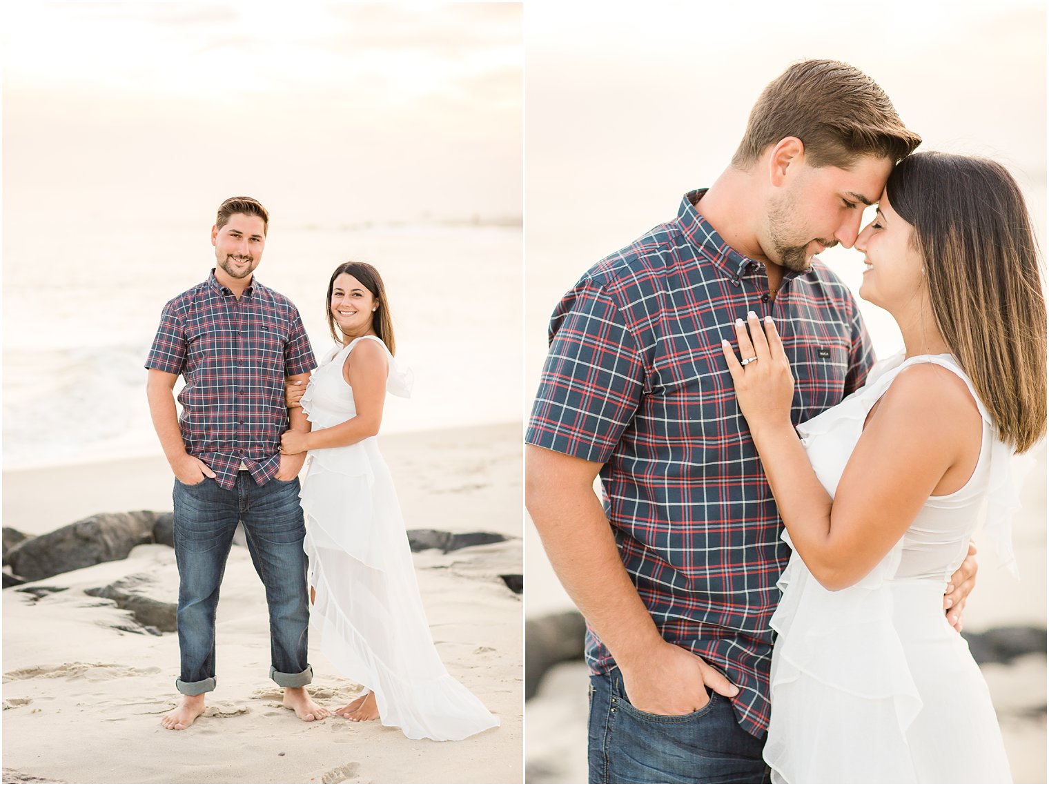 Engagement photos on beach in Cape May