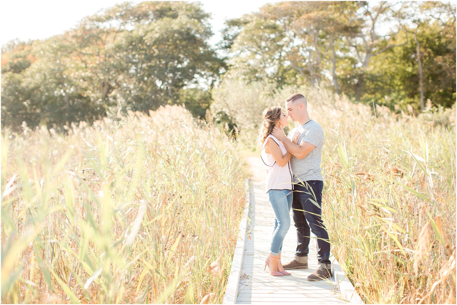 Romantic photo of bride and groom in Cape May, NJ | Photos by Idalia Photography