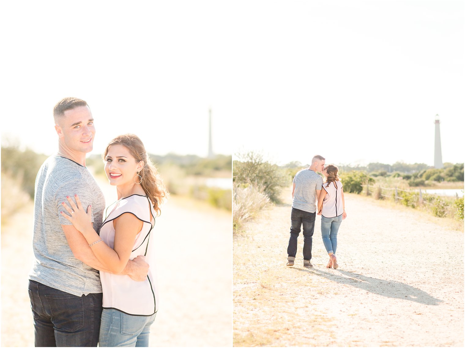 Engagement photos with Cape May lighthouse | Photos by Idalia Photography