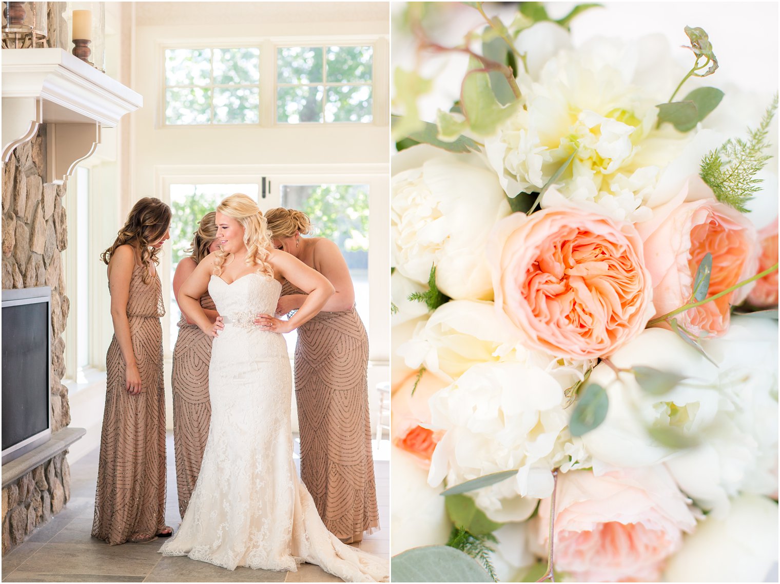 Bridesmaids getting ready with bride | | Photos by Indian Trail Club Wedding Photographer Idalia Photography