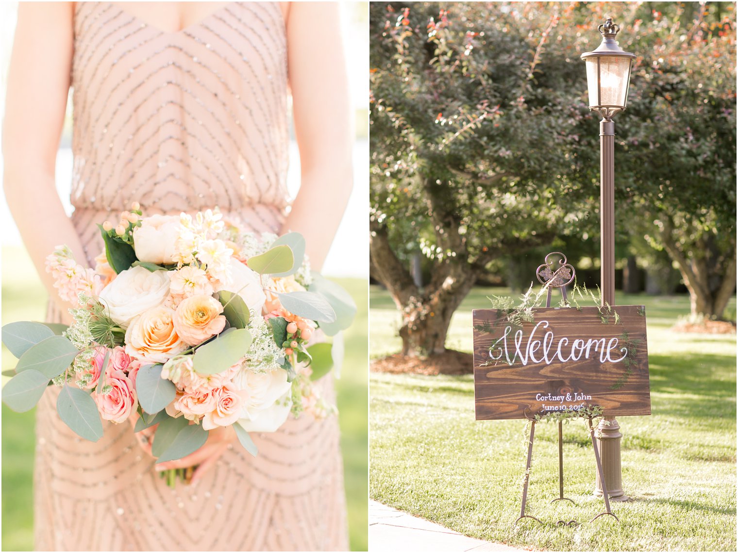 Welcome sign on dark wood | Photos by Indian Trail Club Wedding Photographer Idalia Photography