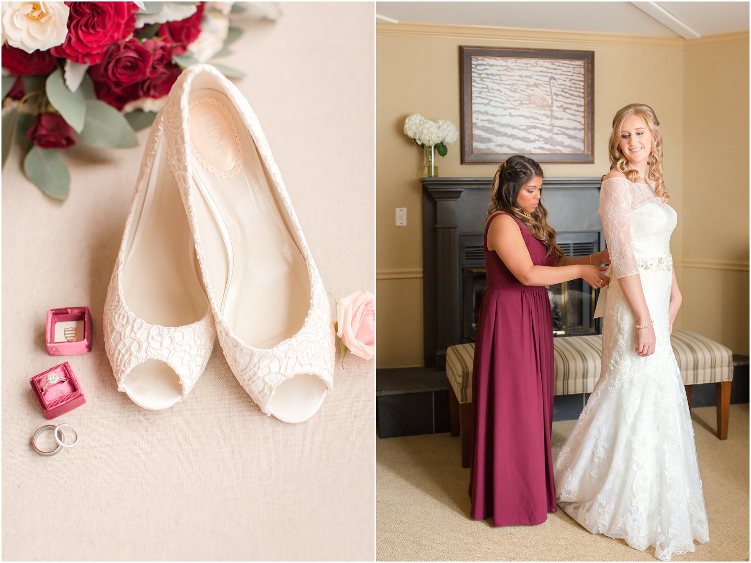 Bride's shoes during getting ready | Lambertville Station Inn Wedding Photos