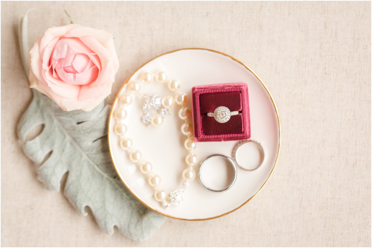 Heirloom vintage ring in scarlet Mrs. Box | Lambertville Station Inn Wedding Photos