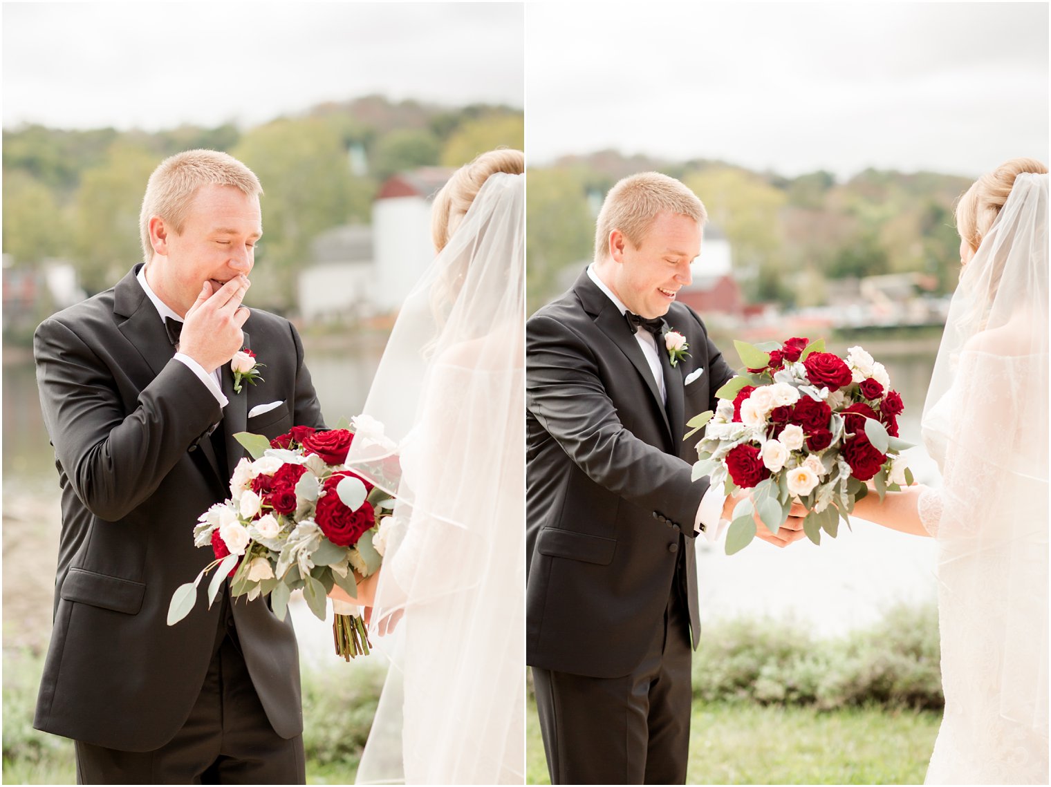Groom's surprise seeing his bride on their wedding day