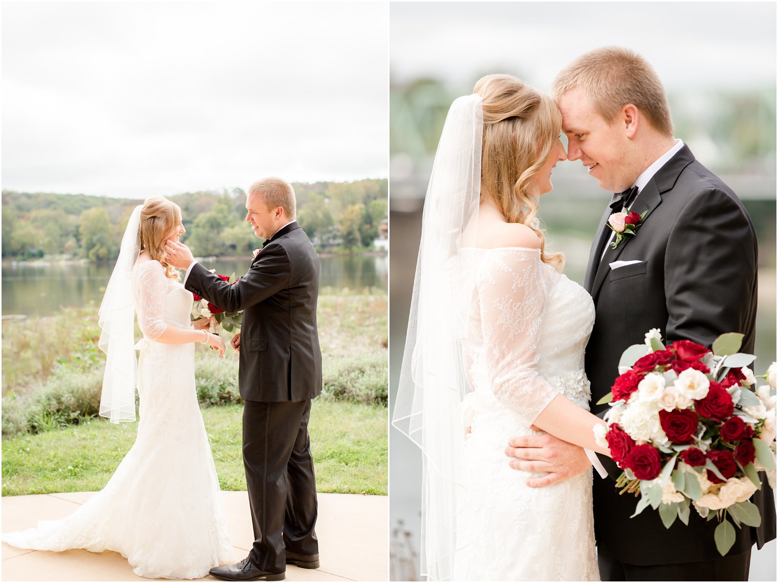 Romantic wedding photos at Lambertville Station Inn