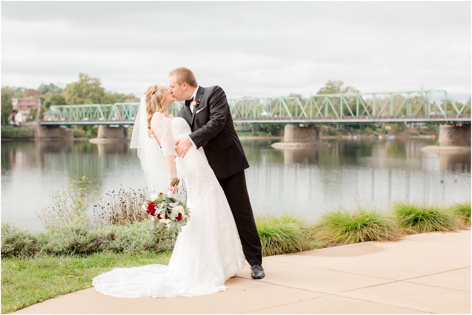 Bride and groom photo at Lambertville Station Inn Wedding