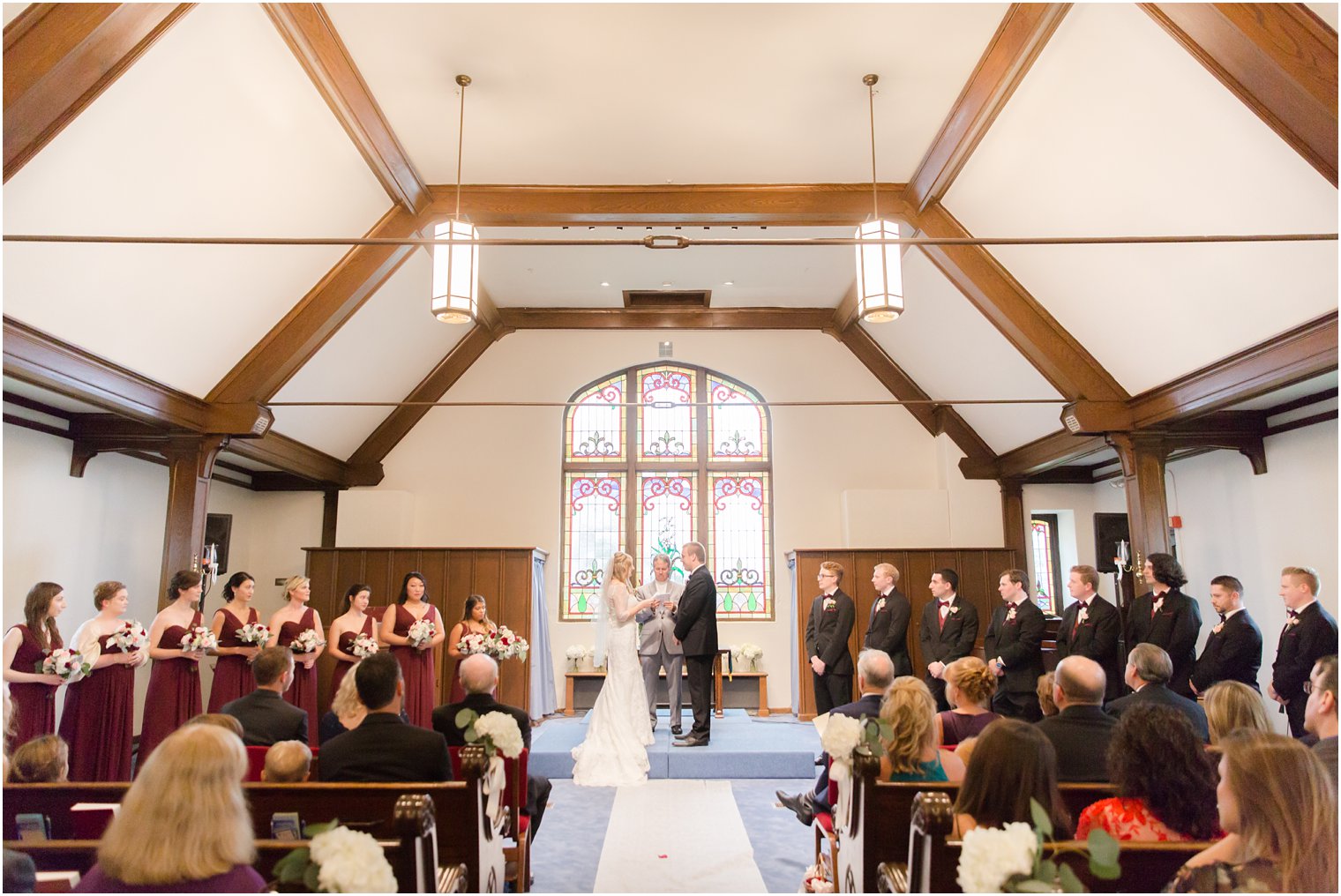 Exchanging rings at Hopewell Presbyterian Church Wedding Ceremony