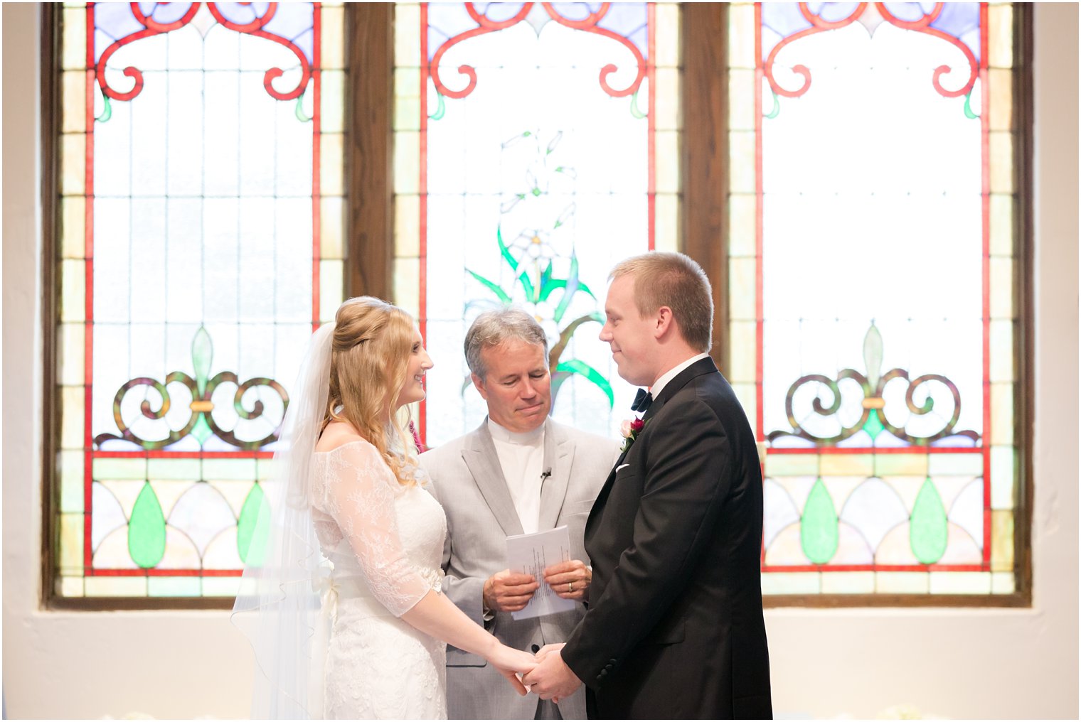 Exchanging vows at Hopewell Presbyterian Church Wedding Ceremony