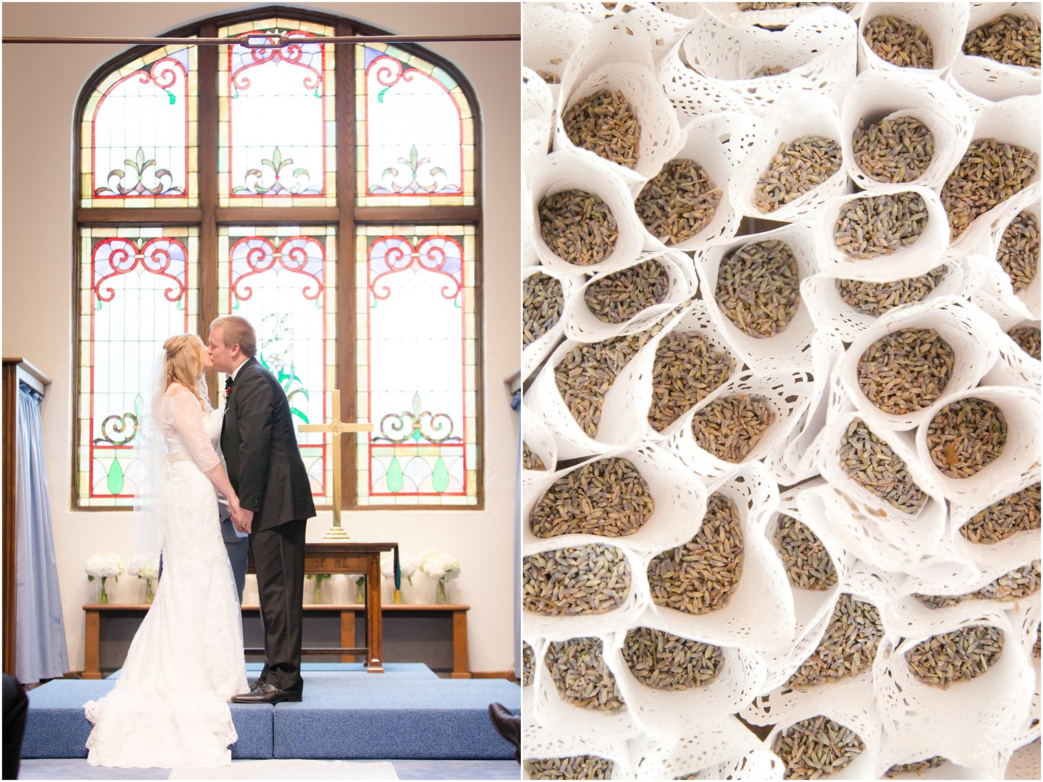 First kiss during Hopewell Presbyterian Church Wedding Ceremony