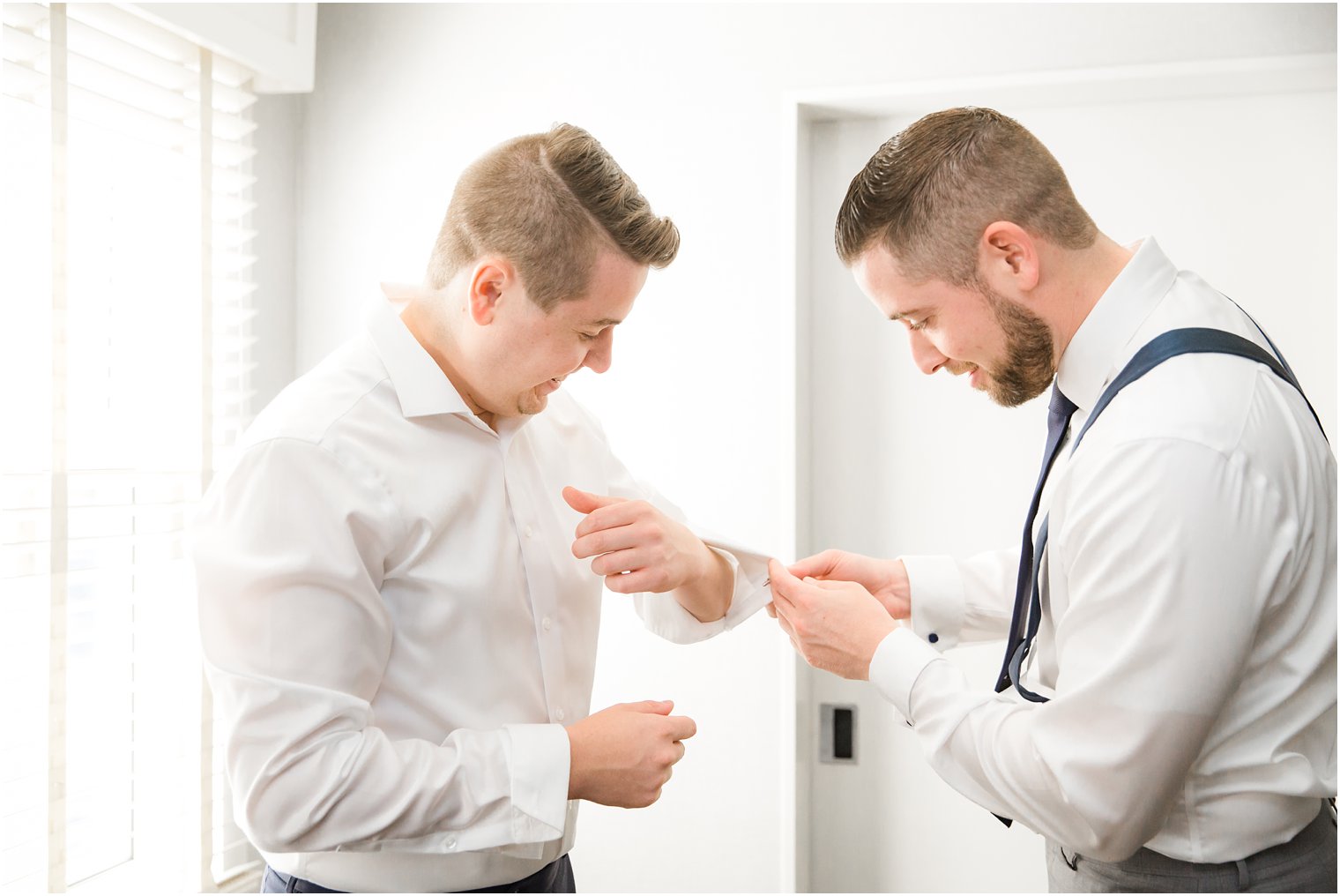 Groom getting ready with his brother