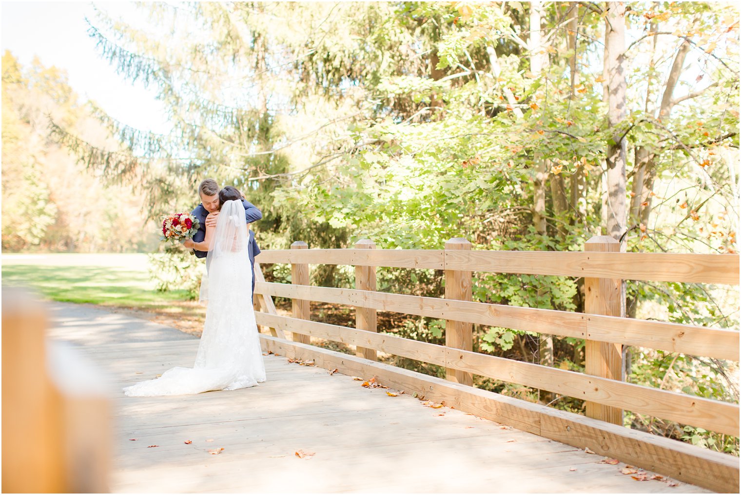 Private moment during first look at Hedden Park in Randolph, NJ