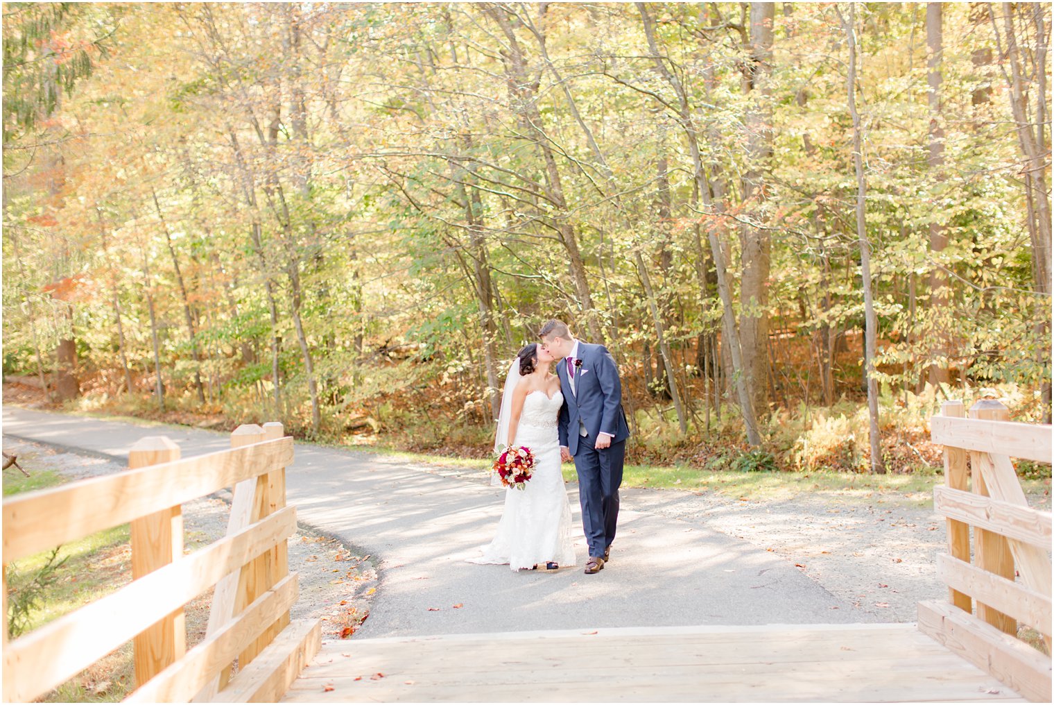 Bride and groom walking on wedding day | Photos by NJ Wedding Photographers Idalia Photography