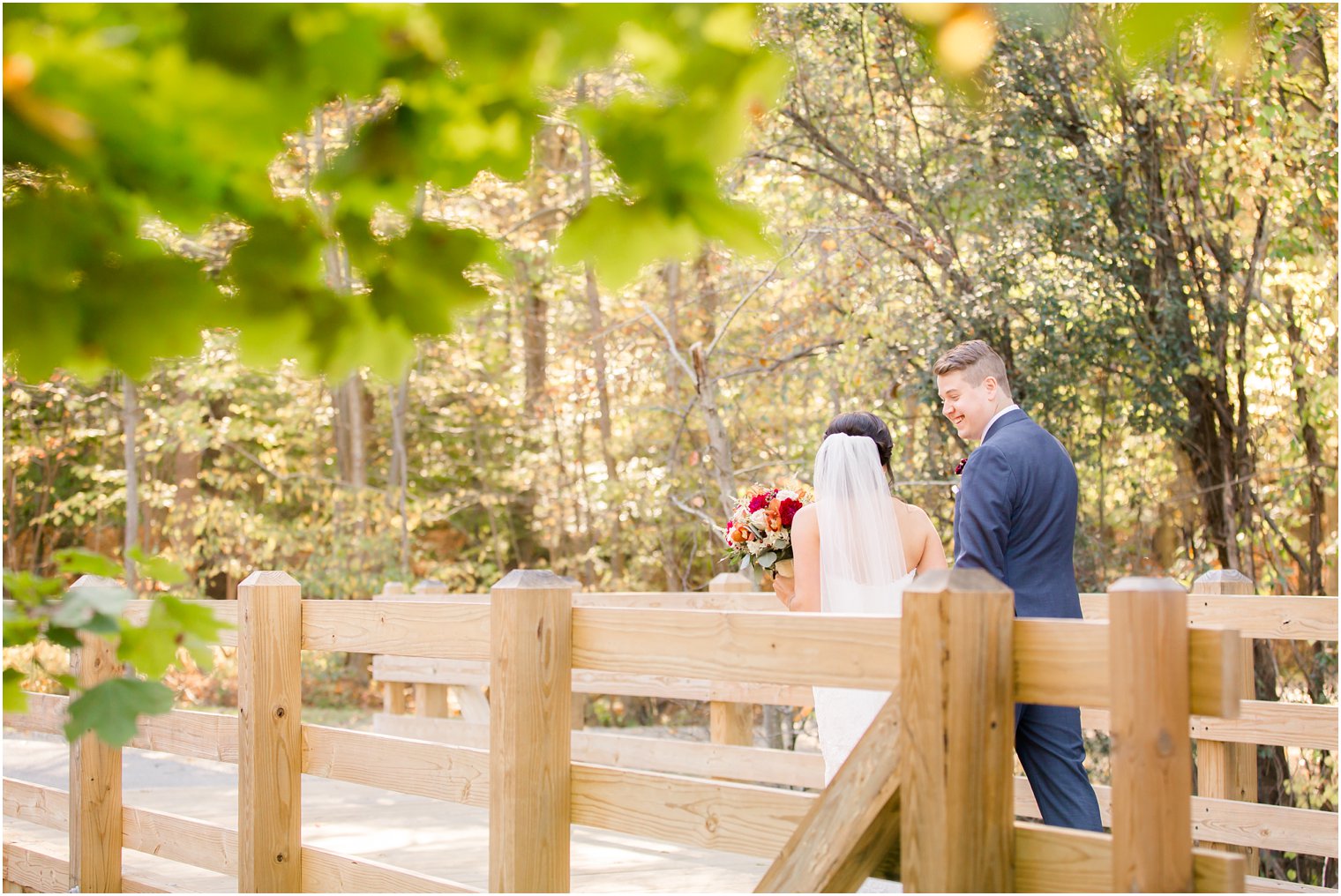 Candid photo of bride and groom at Hedden Park | Photos by NJ Wedding Photographers Idalia Photography