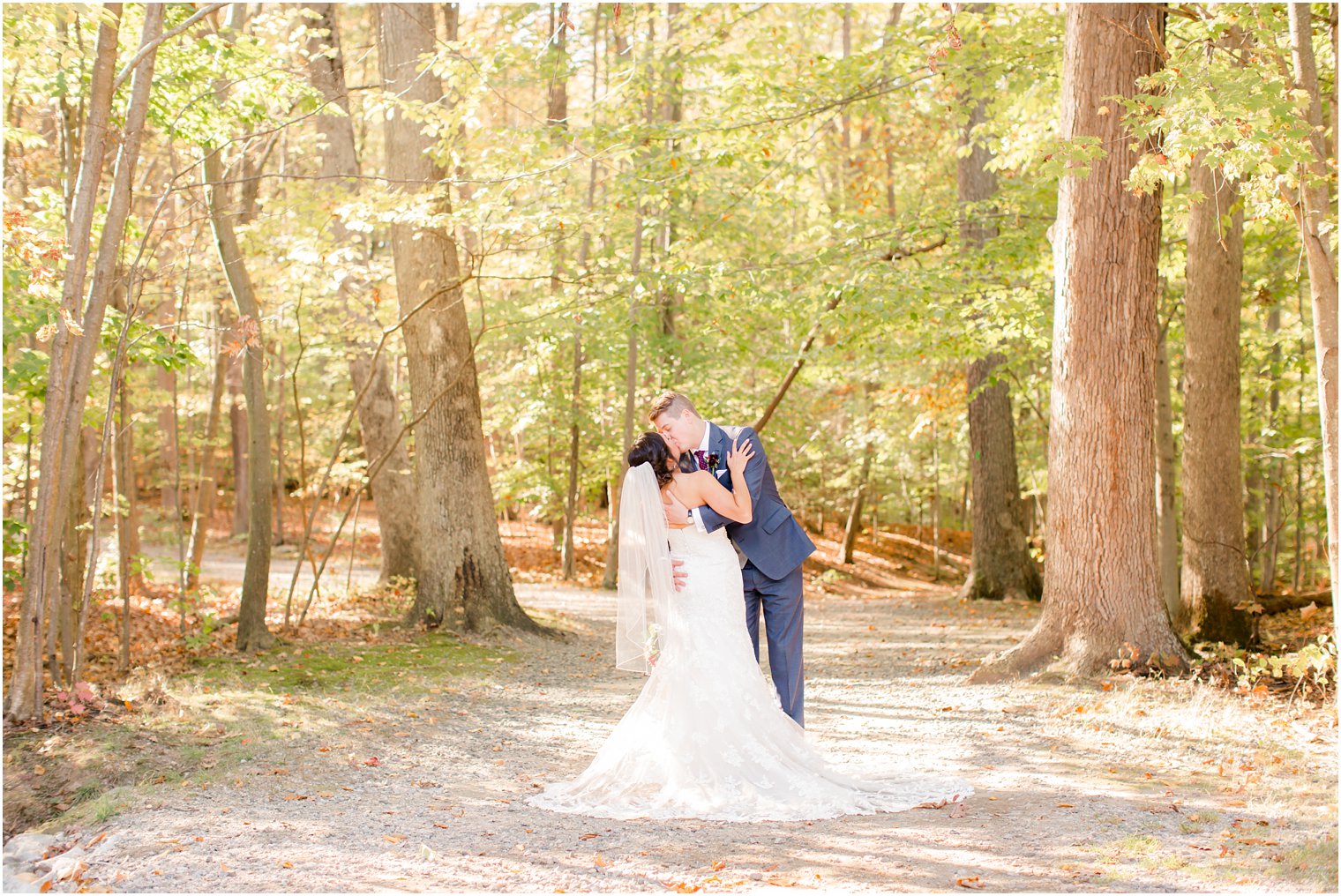 Romantic photo of bride and groom in Randolph NJ | Photos by NJ Wedding Photographers Idalia Photography