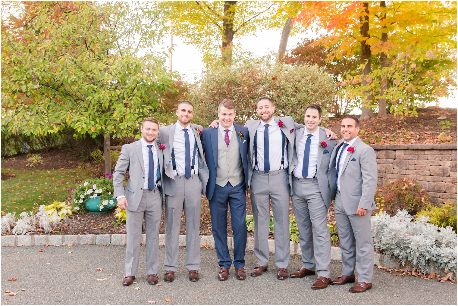 Groomsmen in fall colors | Photos by NJ Wedding Photographers Idalia Photography
