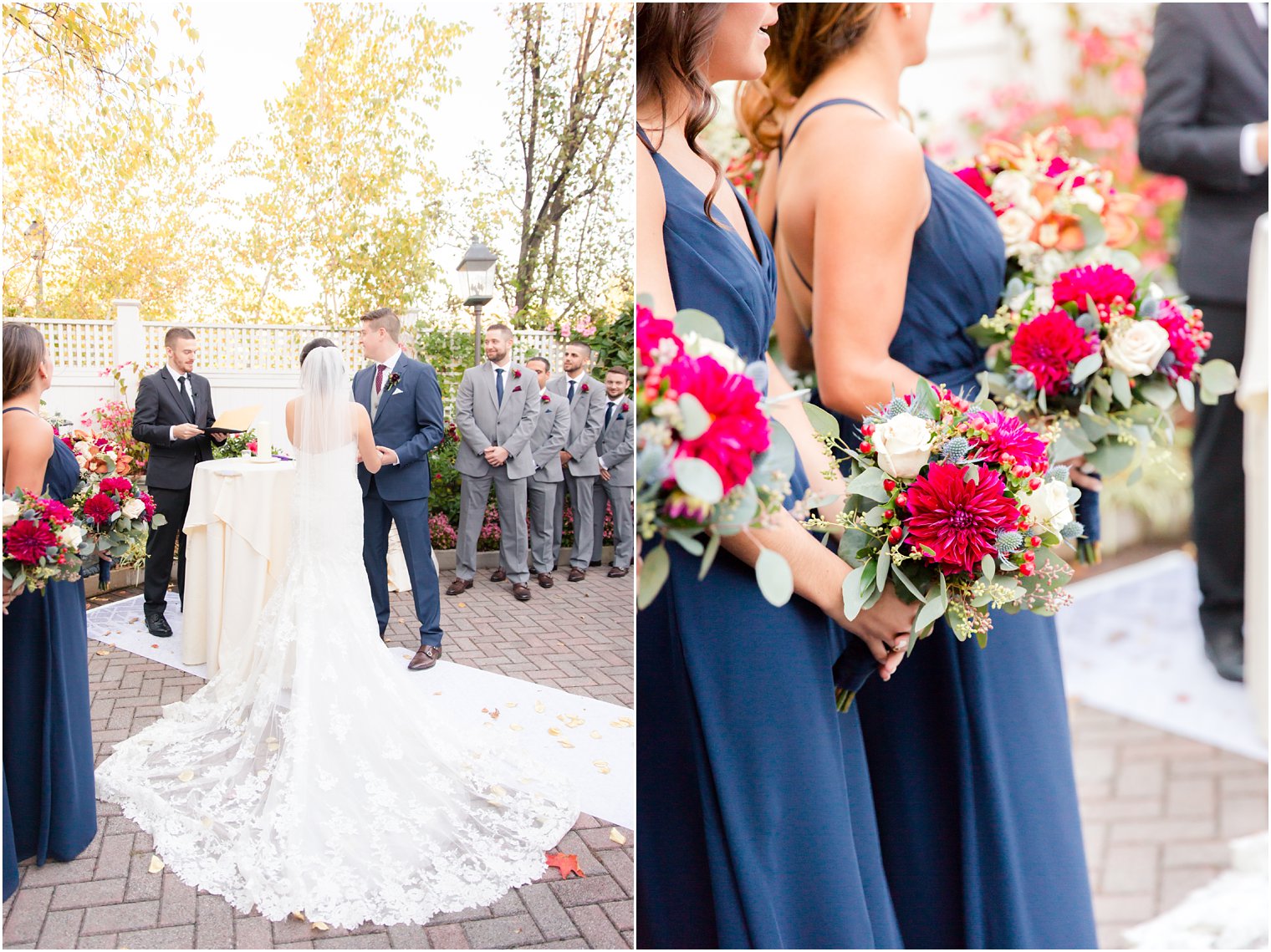 Outdoor fall wedding ceremony at Meadow Wood Manor | Photos by NJ Wedding Photographers Idalia Photography