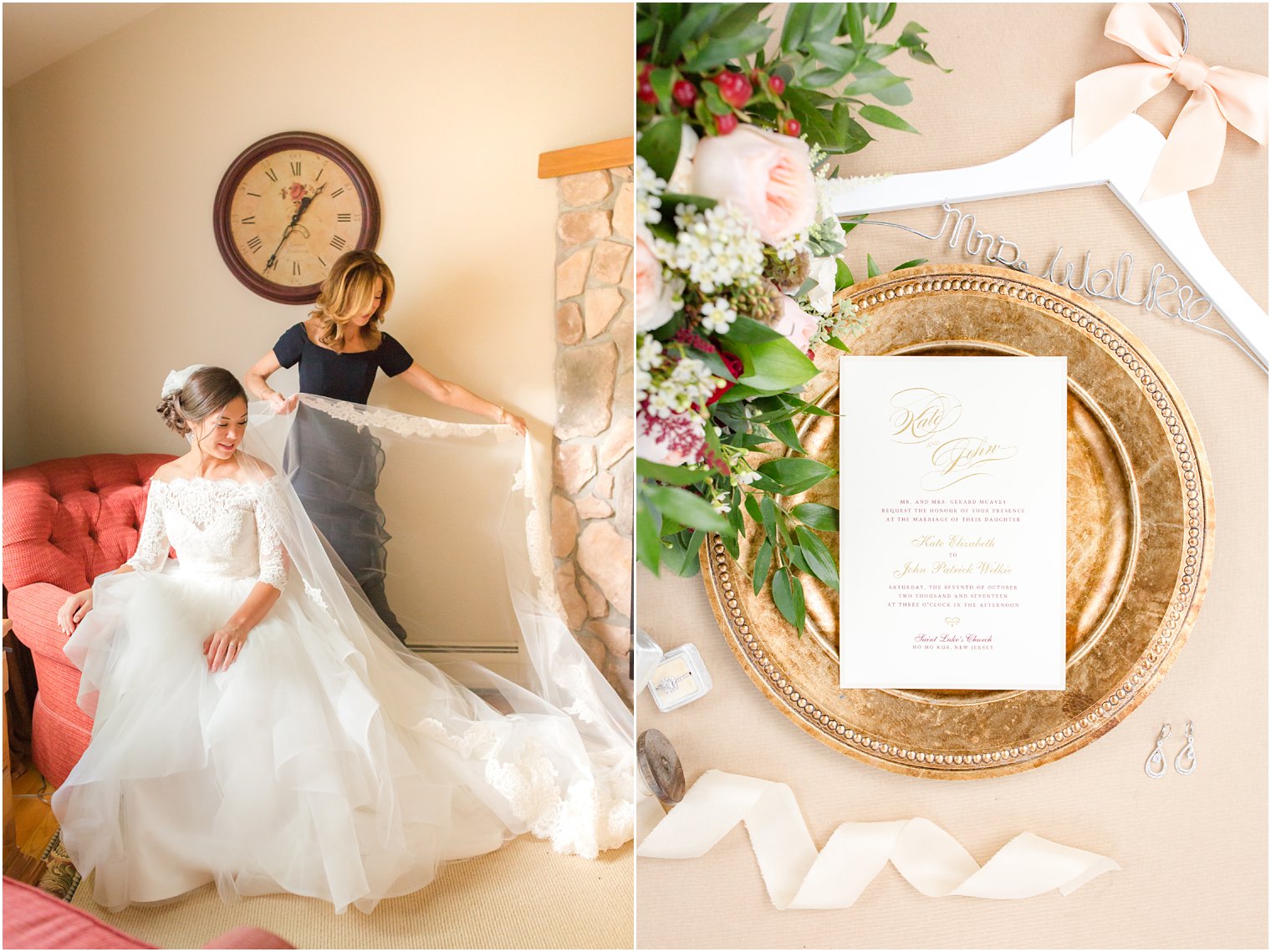 Bride getting ready with her mother | Pleasantdale Wedding Photos by Idalia Photography