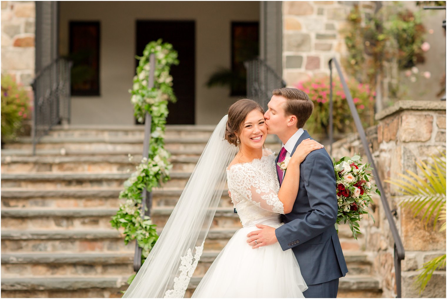 Bride and groom at Pleasantdale Chateau Wedding Photos in West Orange, NJ