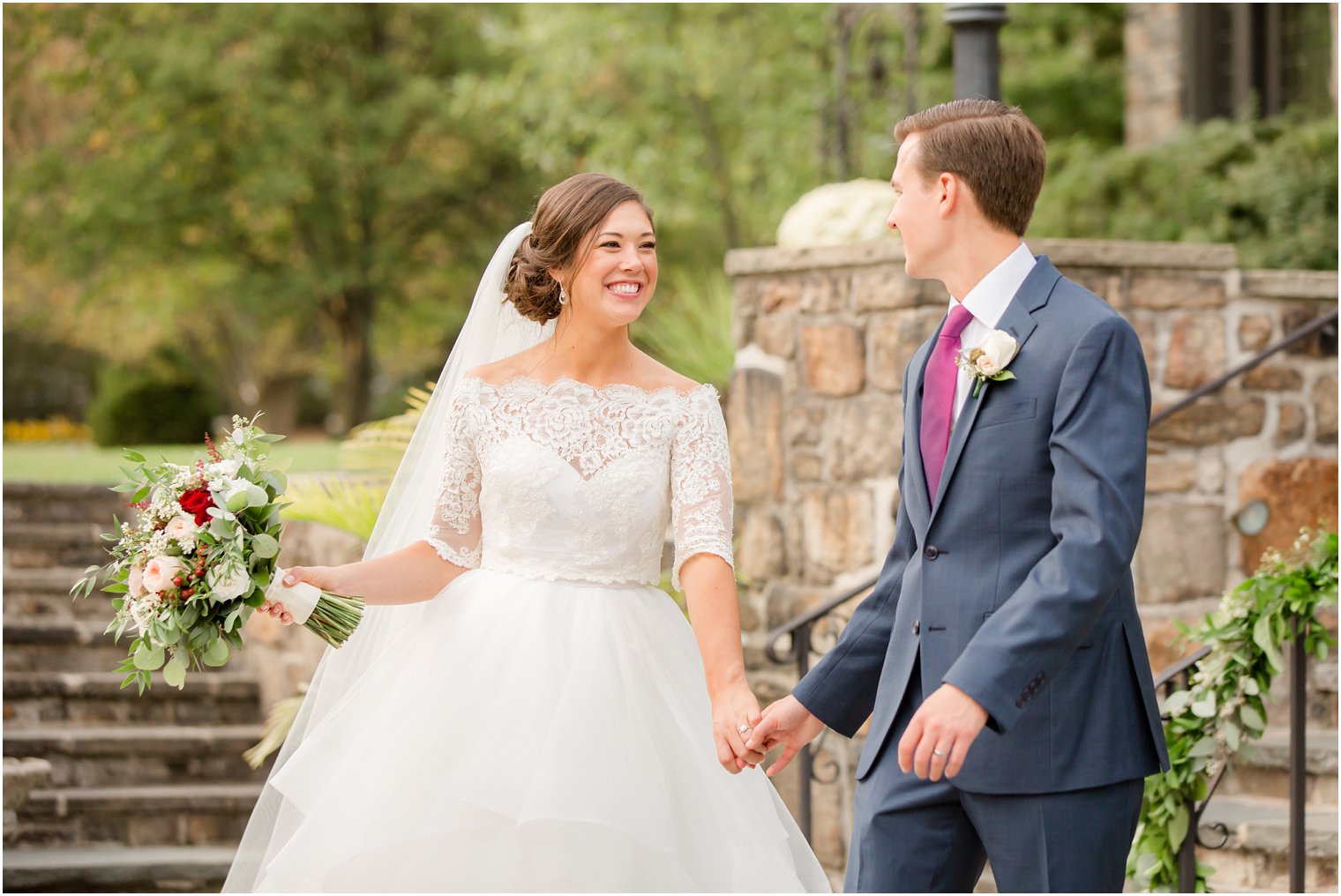 Bride and groom photos at Pleasantdale Chateau