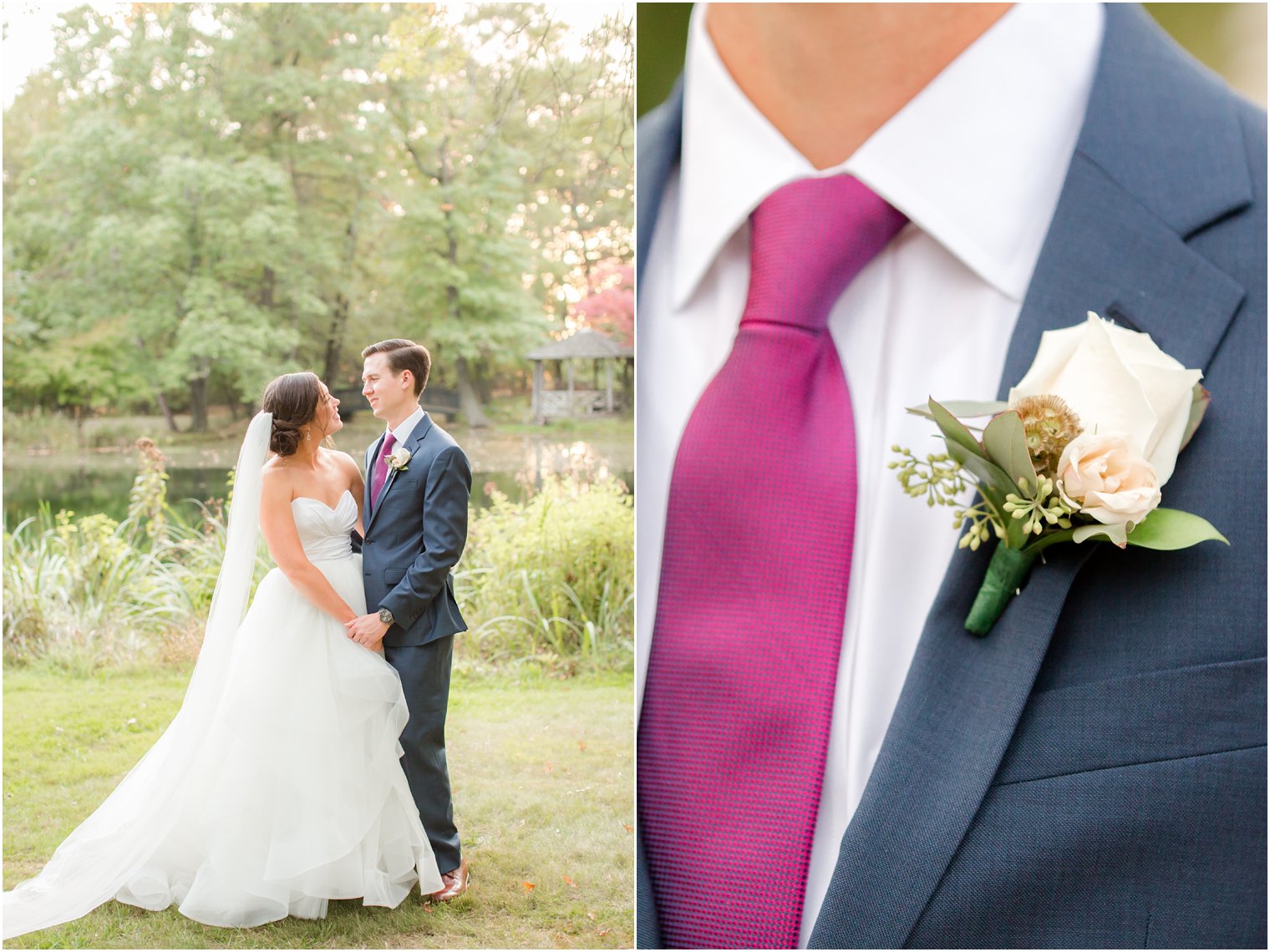 Wedding portraits outside of Pleasantdale Chateau 