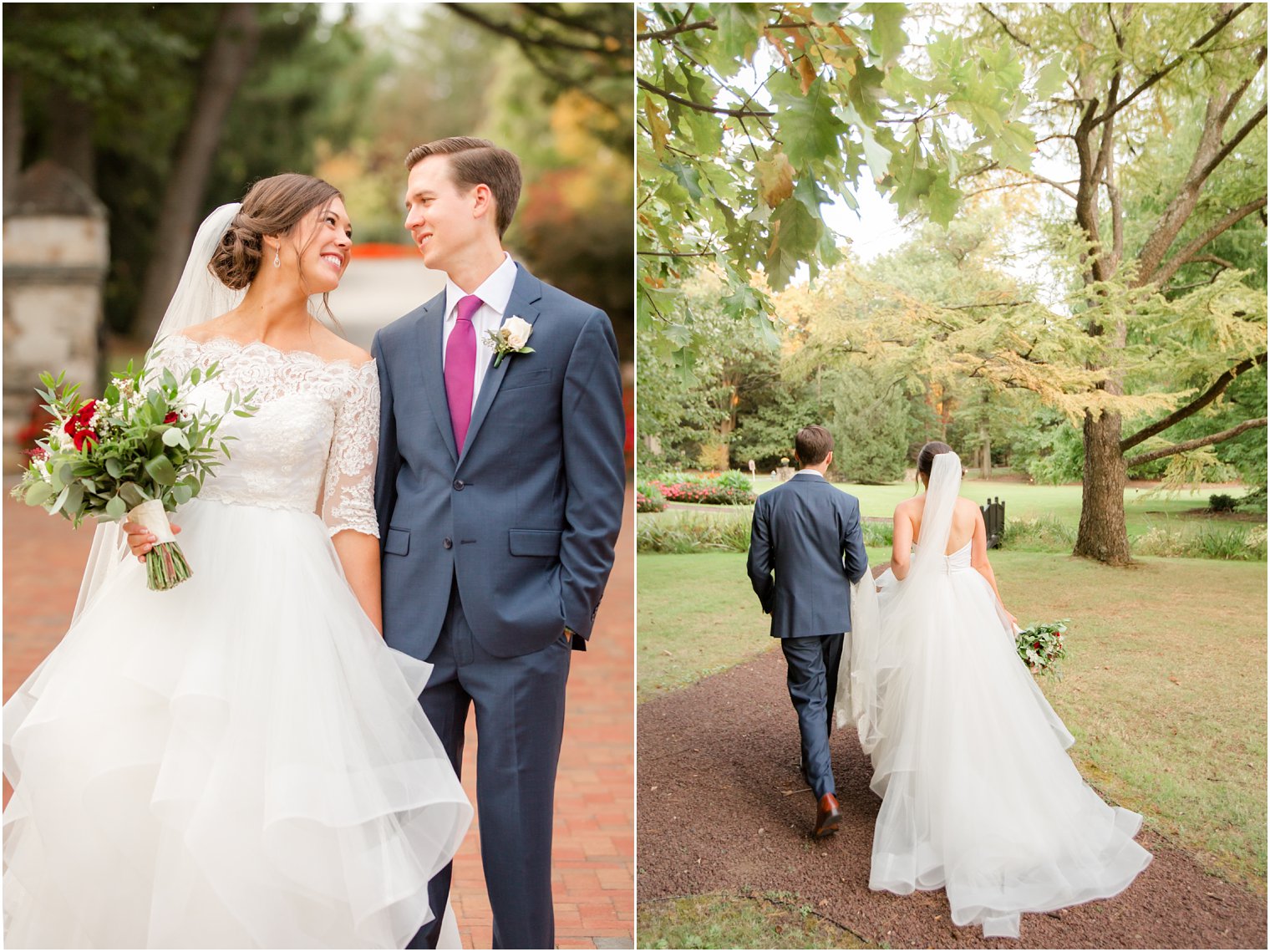 Bride and groom portraits on wedding day at Pleasantdale Chateau