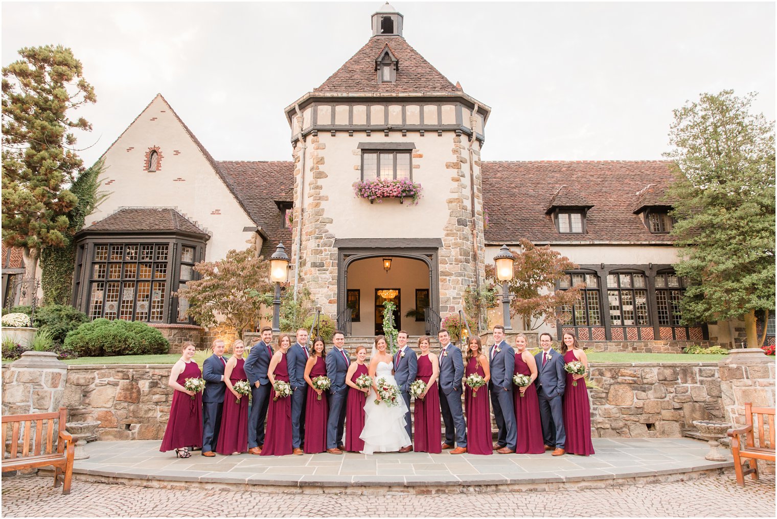 BHLDN bridesmaids dresses in burgundy | bridal party photo
