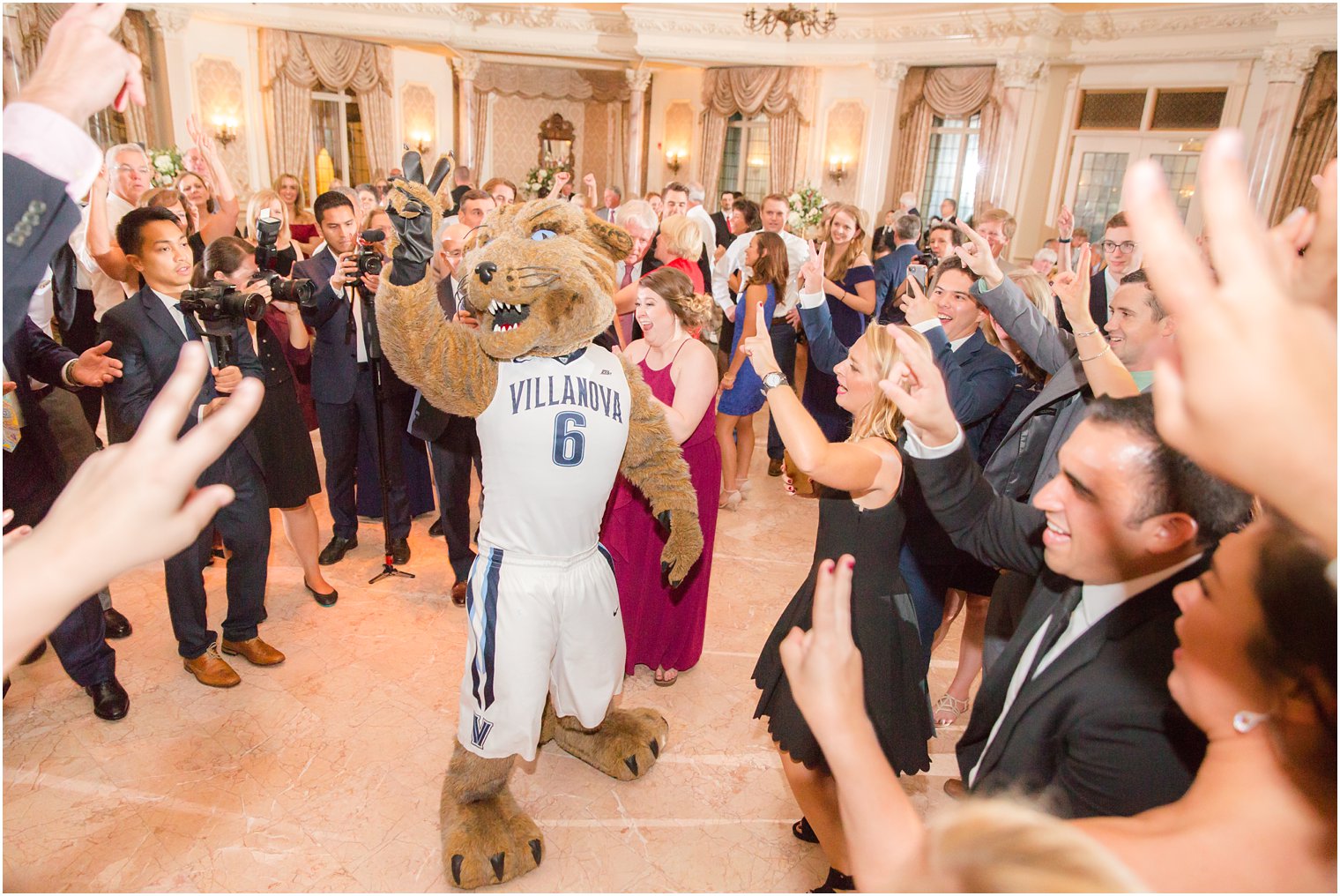 Villanova Wildcat at wedding reception