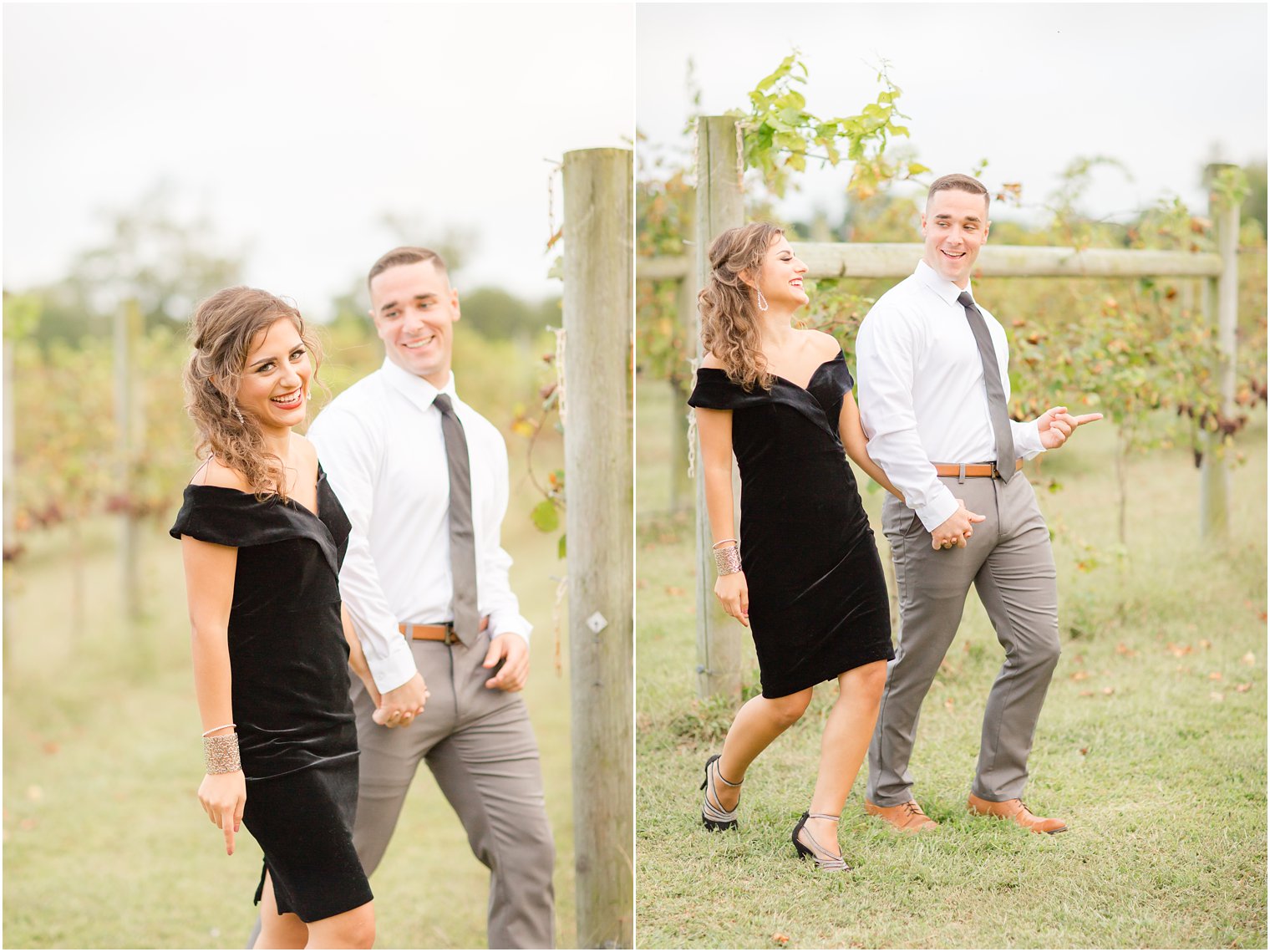 Couple laughing during Engagement at Willow Creek Winery | Photos by Idalia Photography
