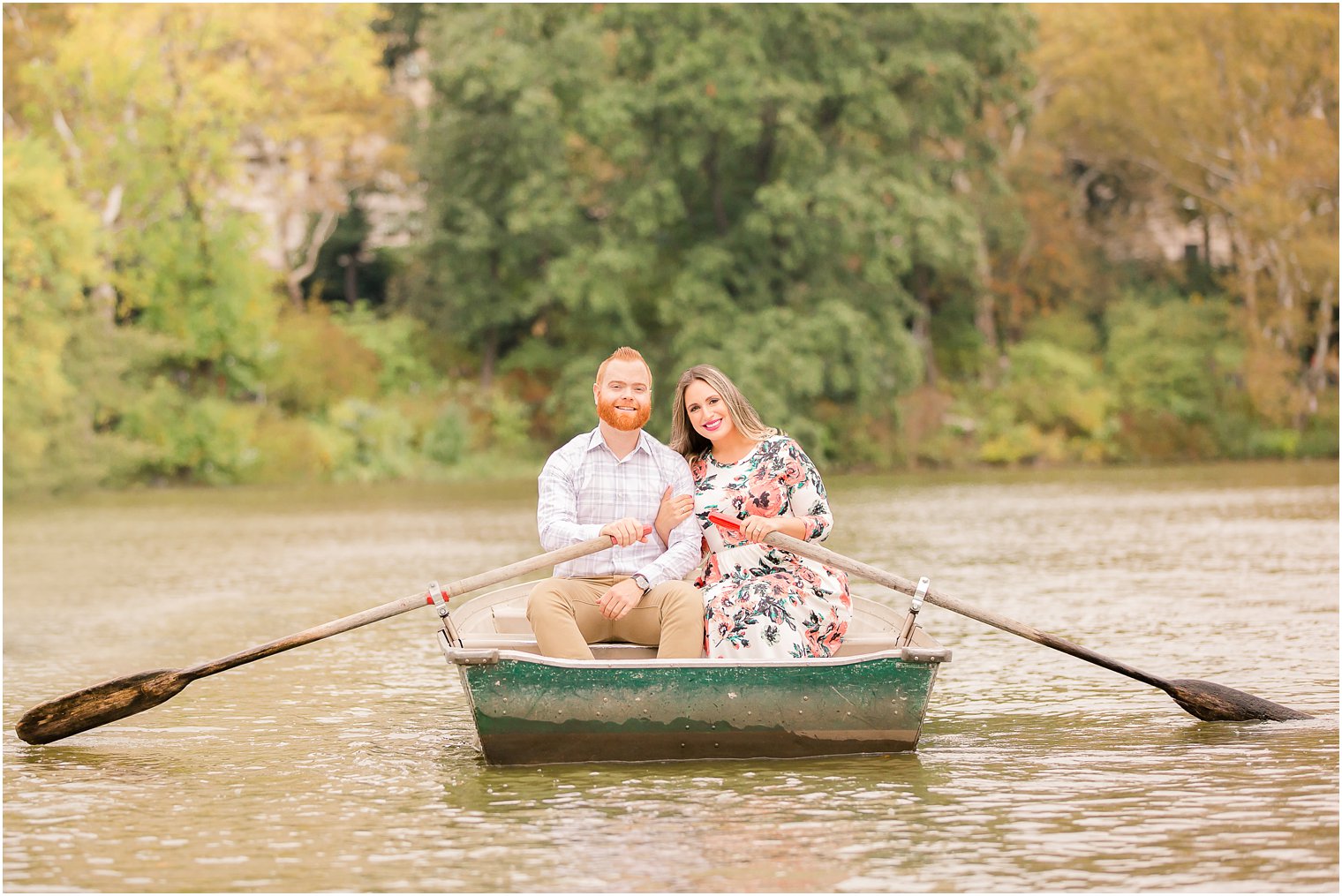 Engagement session in Central Park at Loeb Boathouse