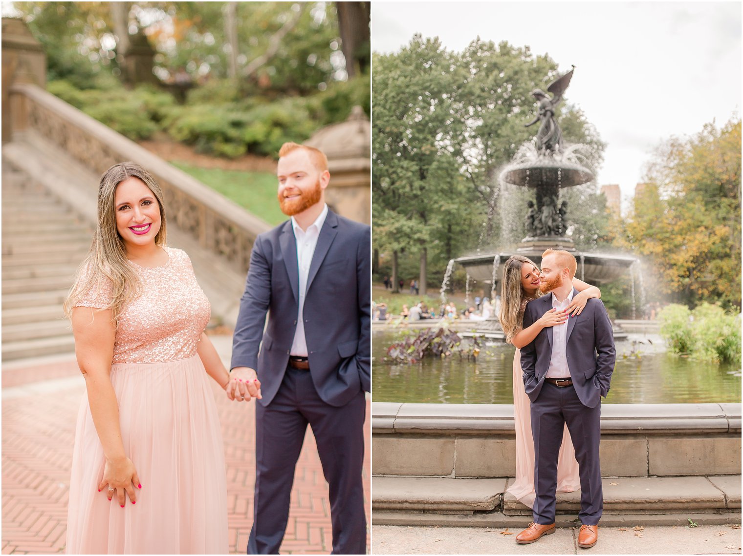 Engagement session at Bethesda Fountain in Central Park