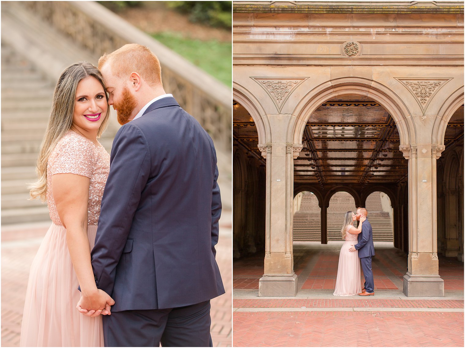 Romantic photos at Bethesda Terrace in Central Park