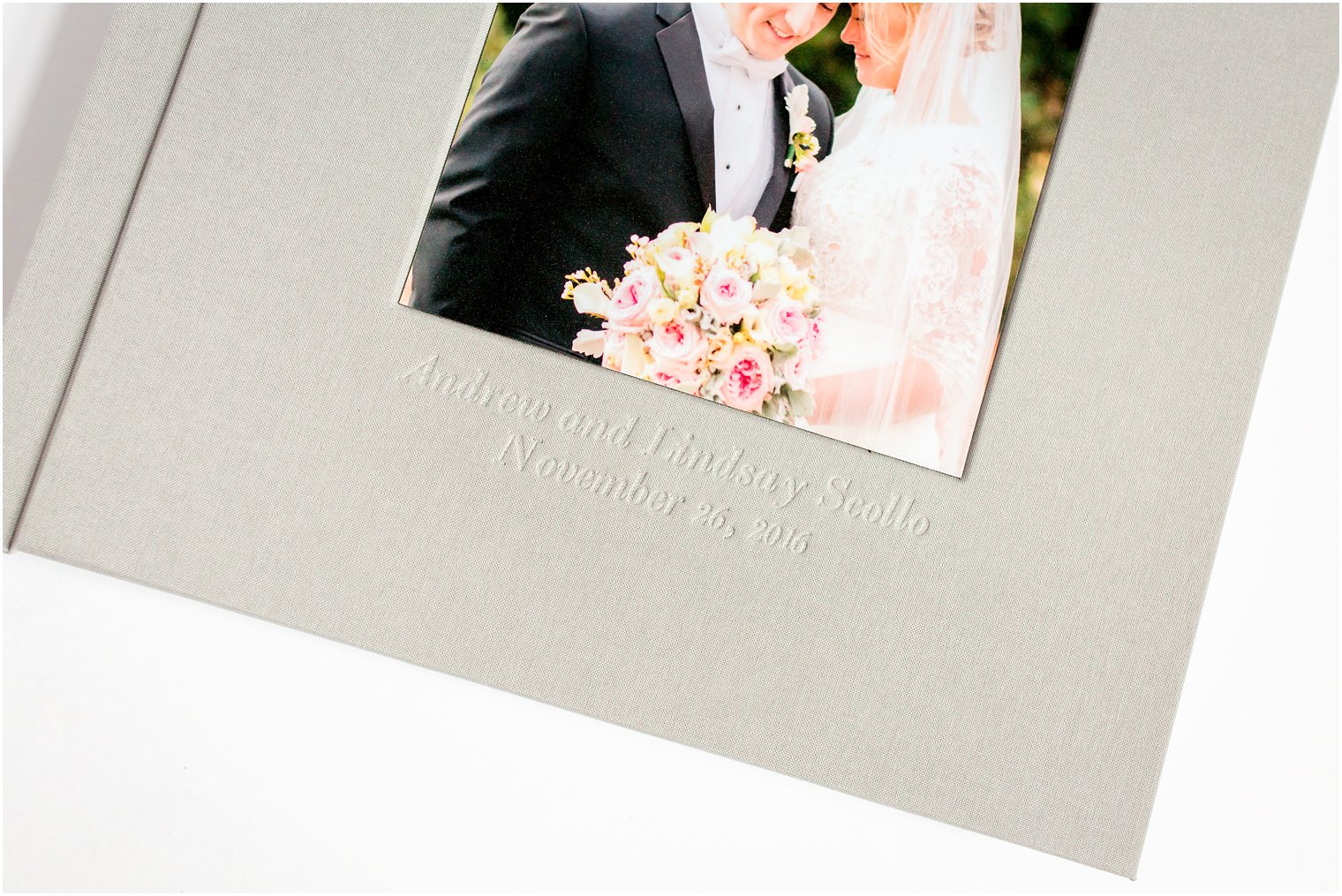 Custom Wedding Album with Linen Cover Lindsay and Andrew