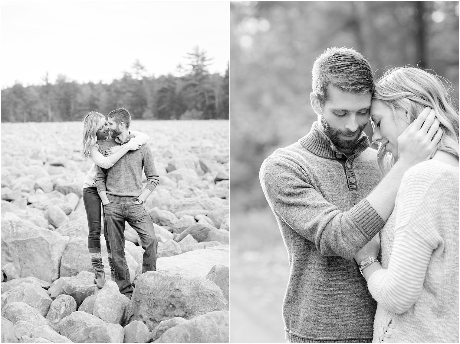 Romantic black and white engagement photos