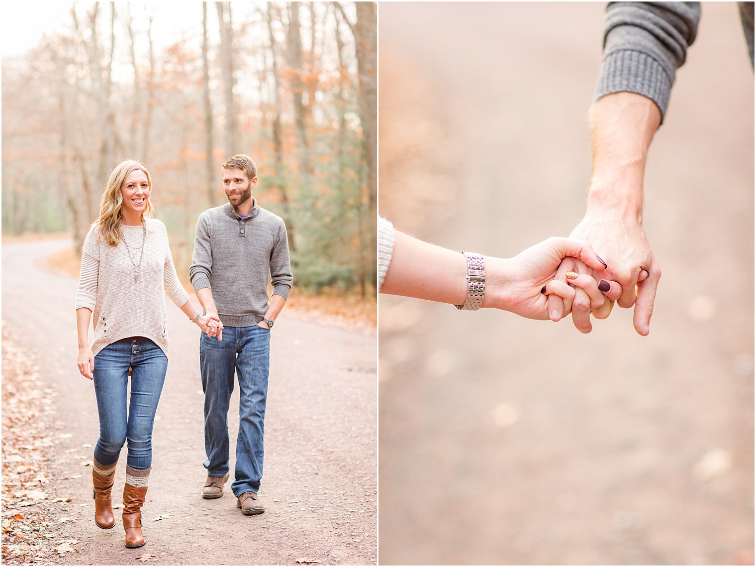 Engagement photos at Hickory Run State park