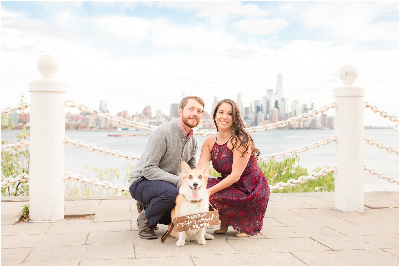 Engagement photos with dog